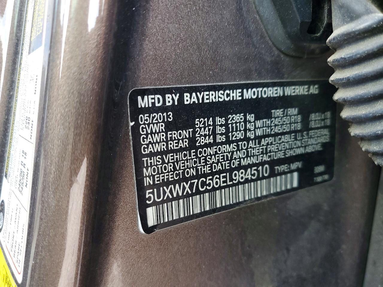 2014 Bmw X3 Xdrive35i Brown vin: 5UXWX7C56EL984510