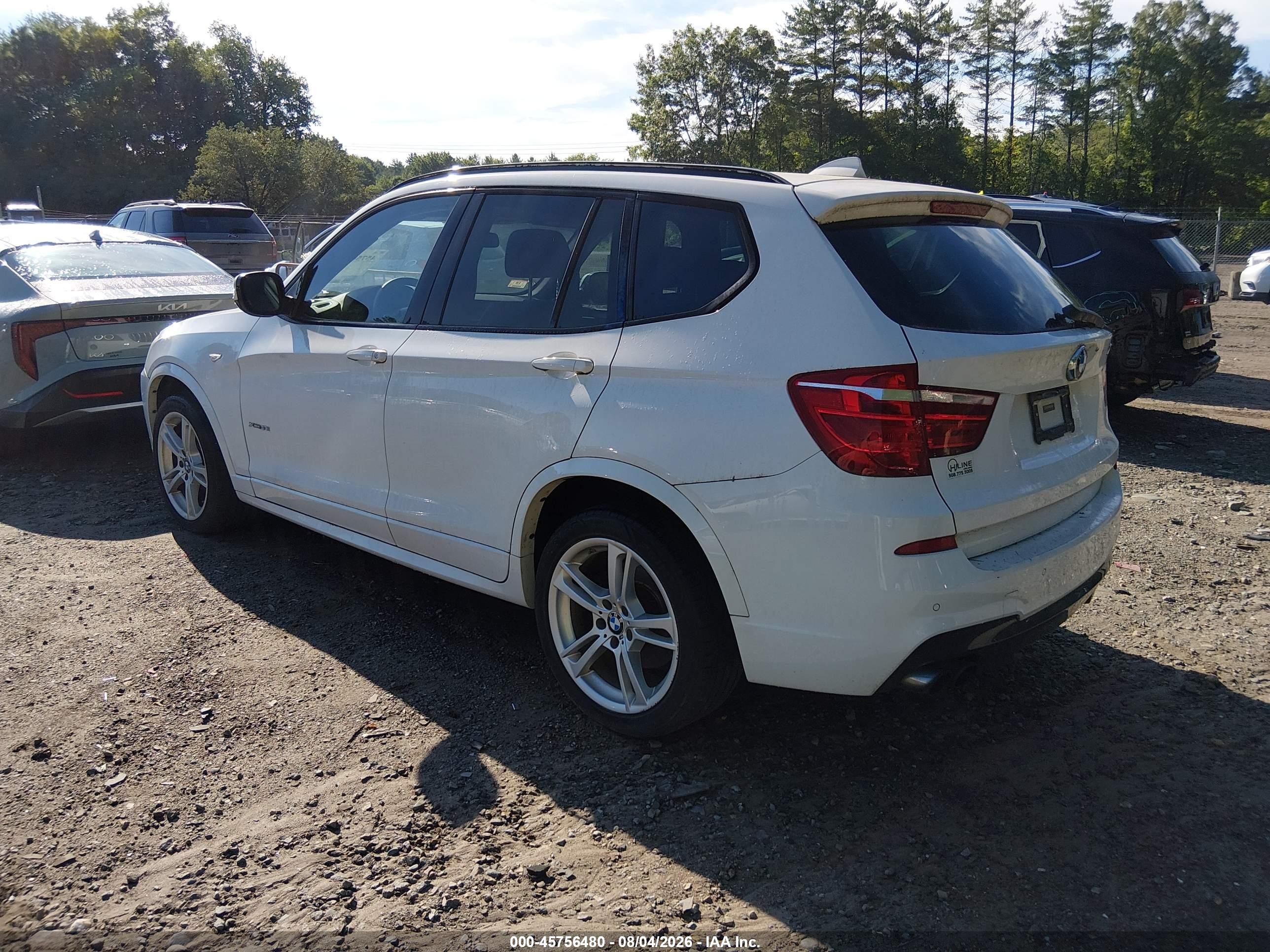 2013 Bmw X3 Xdrive35i Белый vin: 5UXWX7C57DL978715