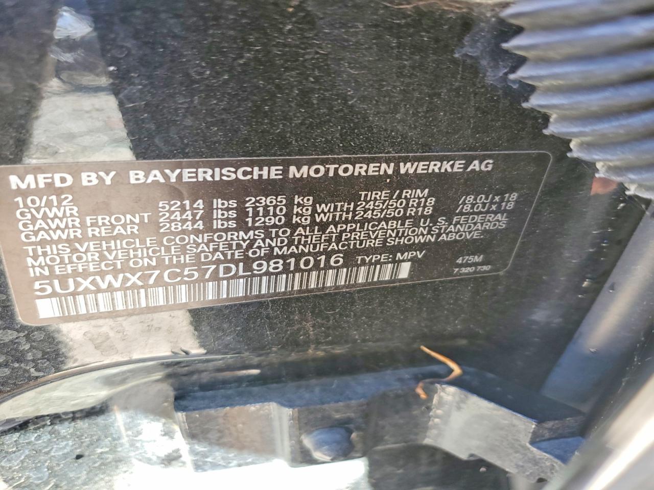 2013 Bmw X3 Xdrive35i Black vin: 5UXWX7C57DL981016