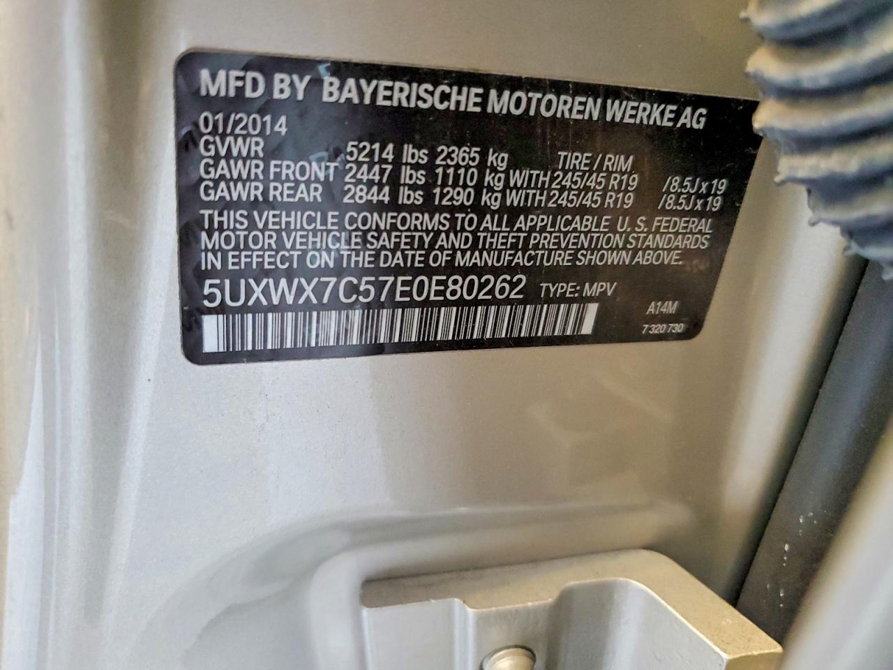 2014 Bmw X3 Xdrive35i Beige vin: 5UXWX7C57E0E80262