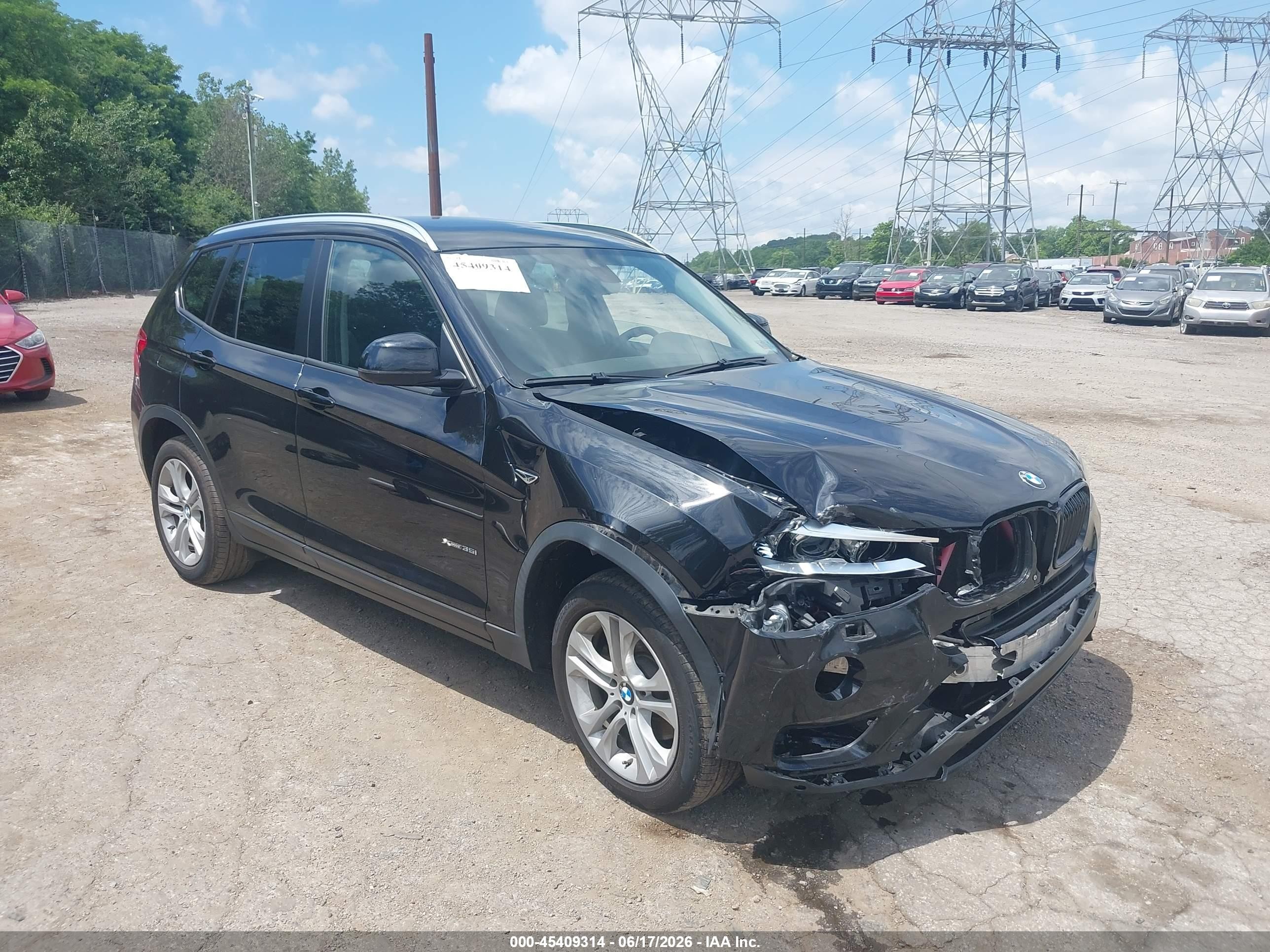 2015 Bmw X3 Xdrive35i Black vin: 5UXWX7C57F0K35587
