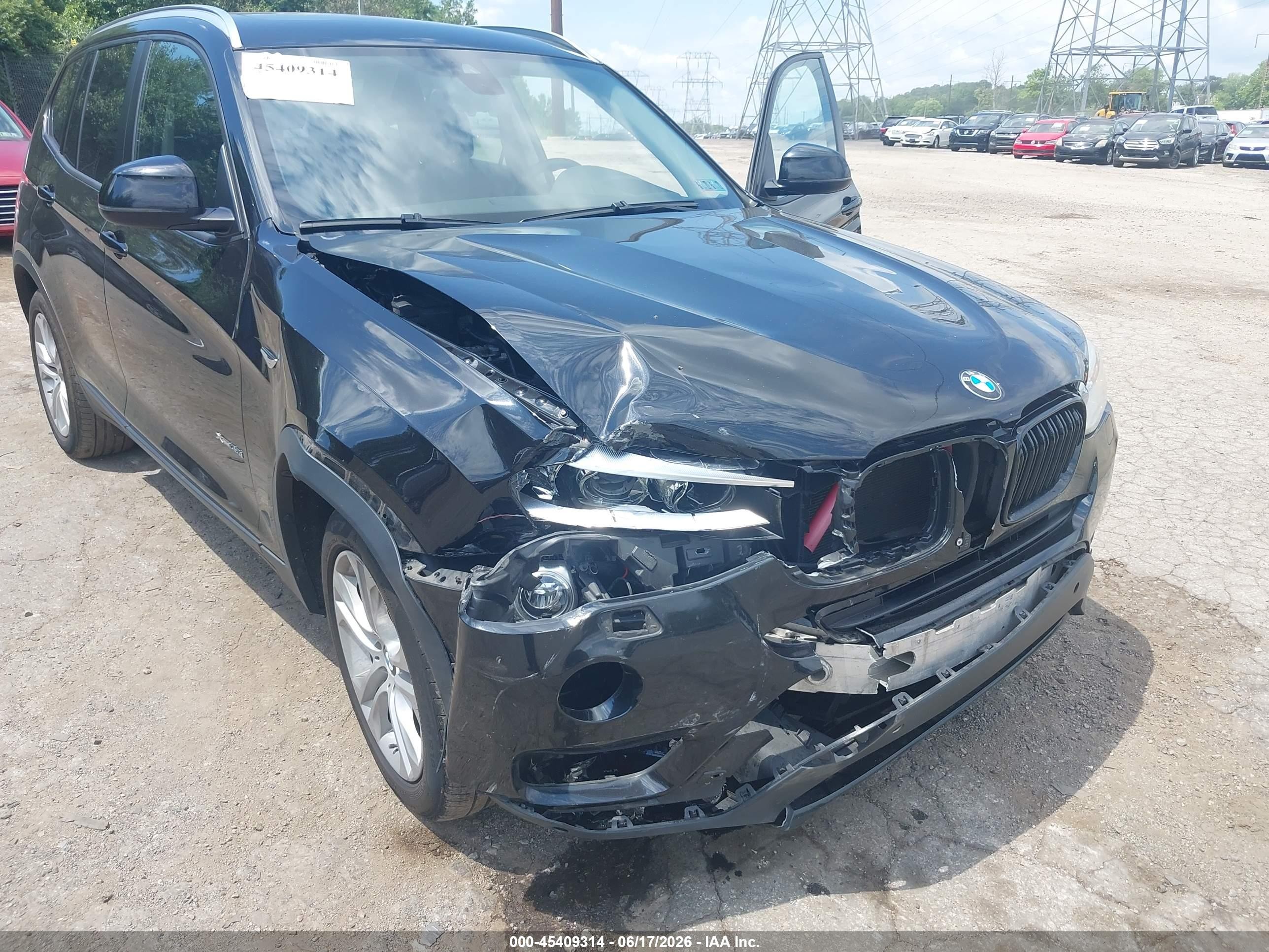 2015 Bmw X3 Xdrive35i Black vin: 5UXWX7C57F0K35587