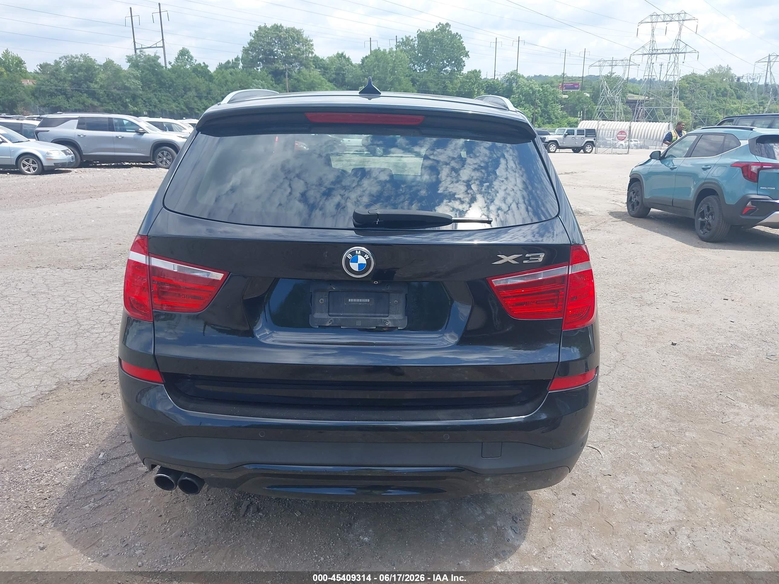 2015 Bmw X3 Xdrive35i Black vin: 5UXWX7C57F0K35587
