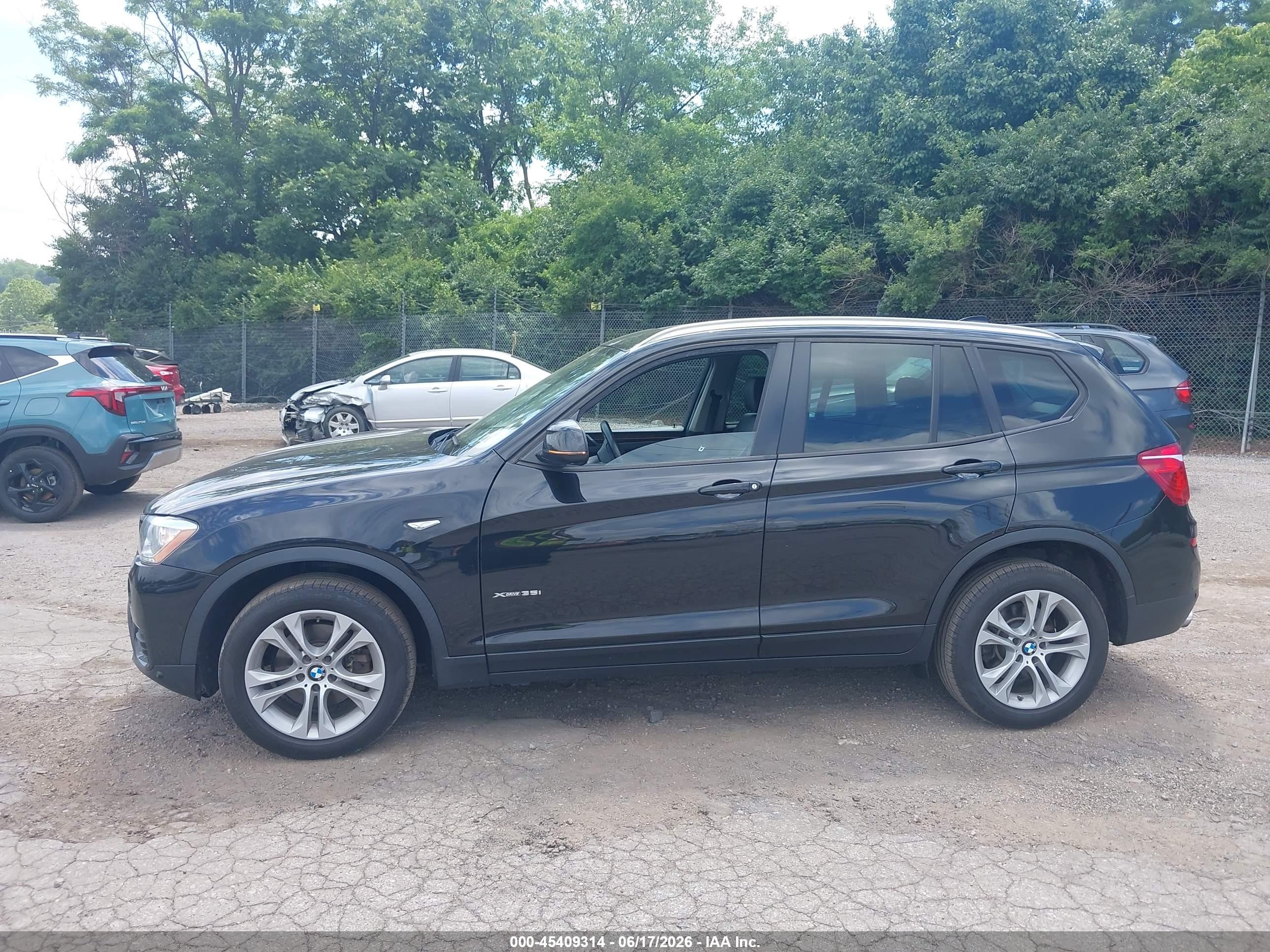 2015 Bmw X3 Xdrive35i Black vin: 5UXWX7C57F0K35587