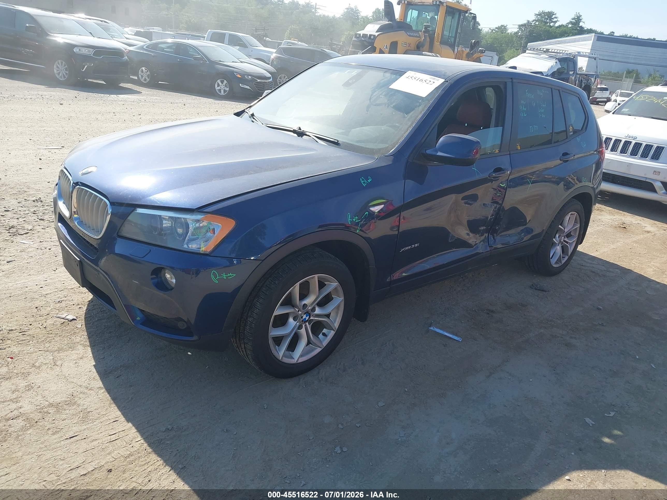 2011 Bmw X3 Xdrive35i Dark Blue vin: 5UXWX7C58BL731572