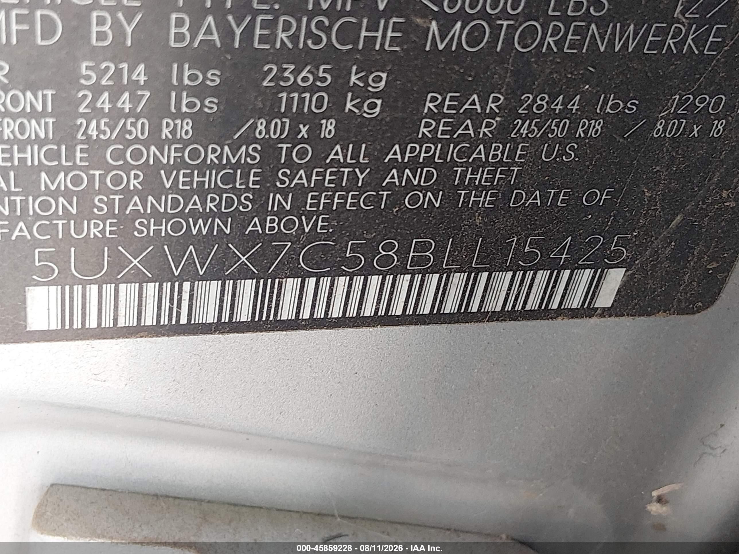 2011 Bmw X3 Xdrive35i Серебряный vin: 5UXWX7C58BLL15425