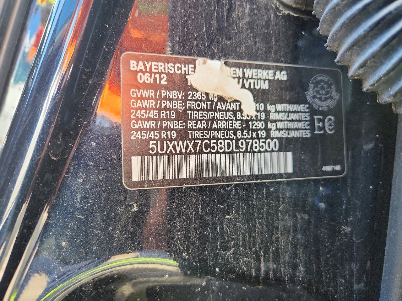 2013 Bmw X3 Xdrive35i Black vin: 5UXWX7C58DL978500