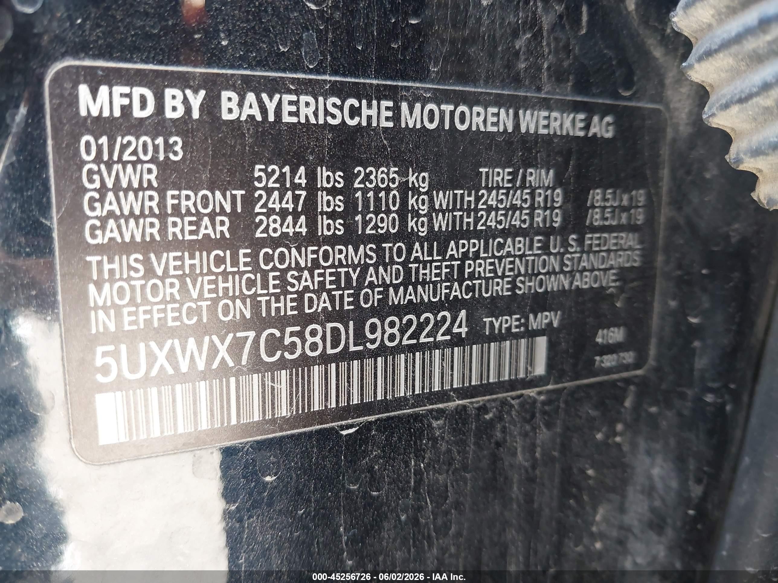 2013 Bmw X3 Xdrive35i Black vin: 5UXWX7C58DL982224