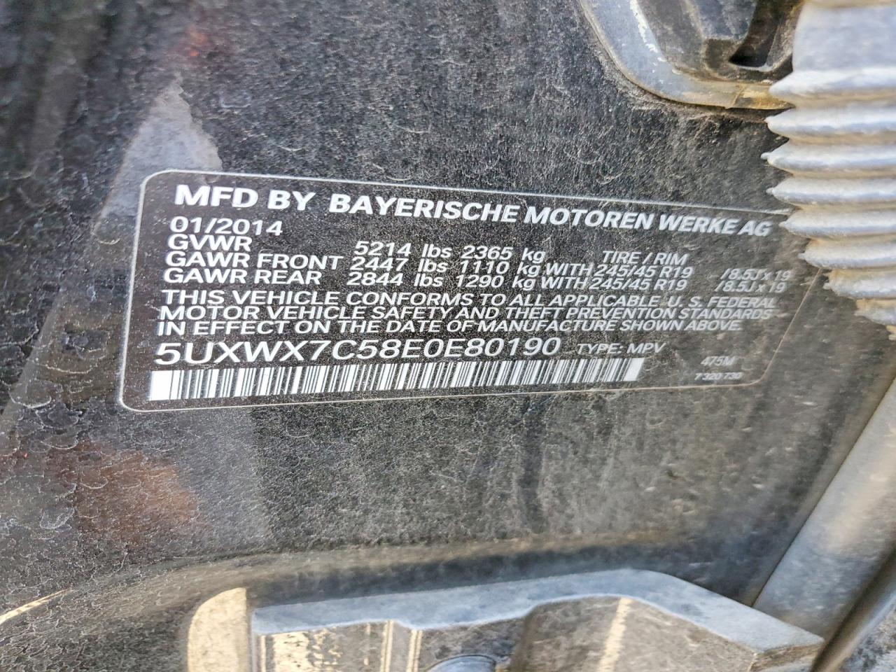 2014 Bmw X3 Xdrive35i Черный vin: 5UXWX7C58E0E80190