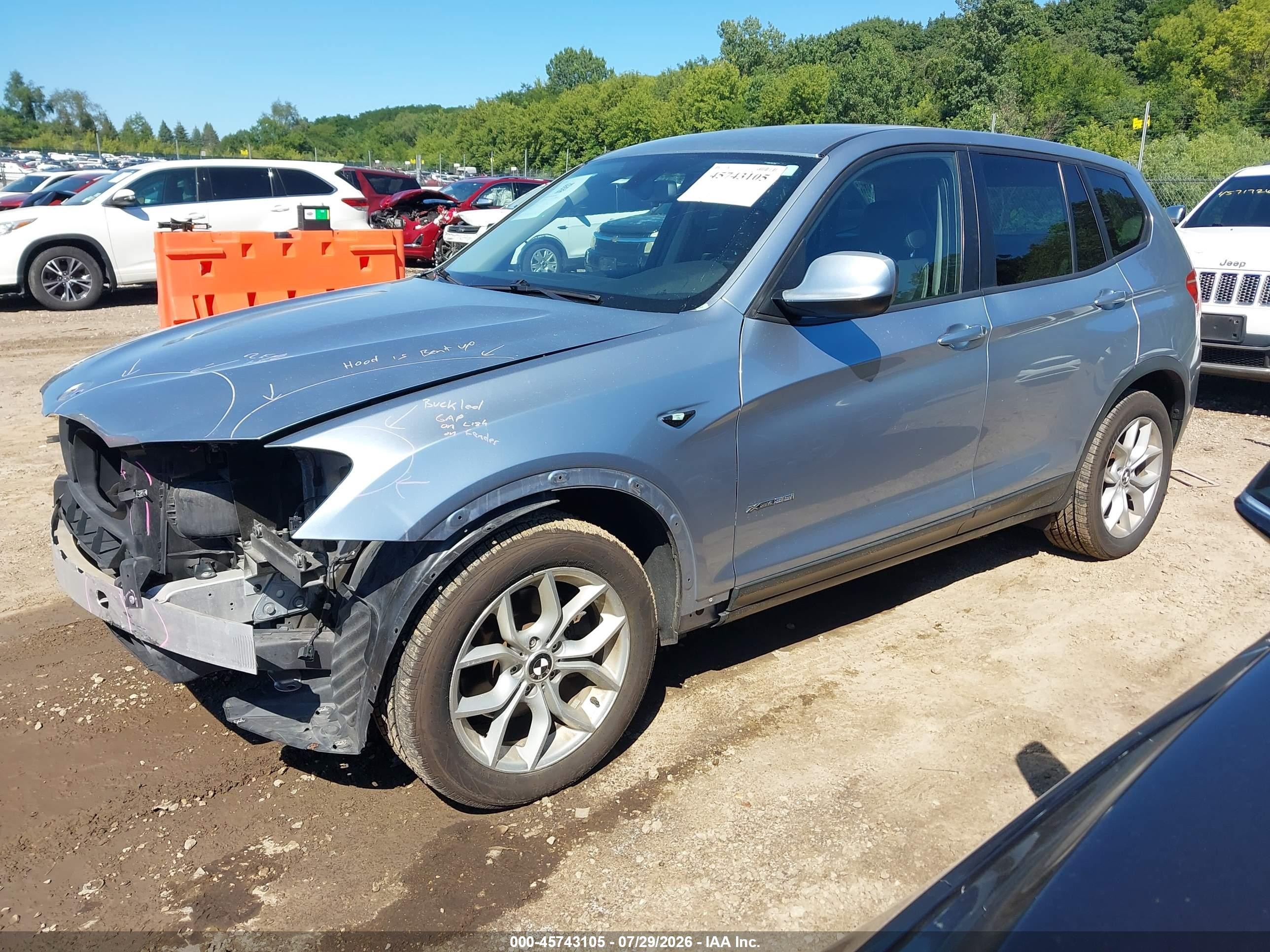 2014 Bmw X3 Xdrive35i Silver vin: 5UXWX7C58E0E80643