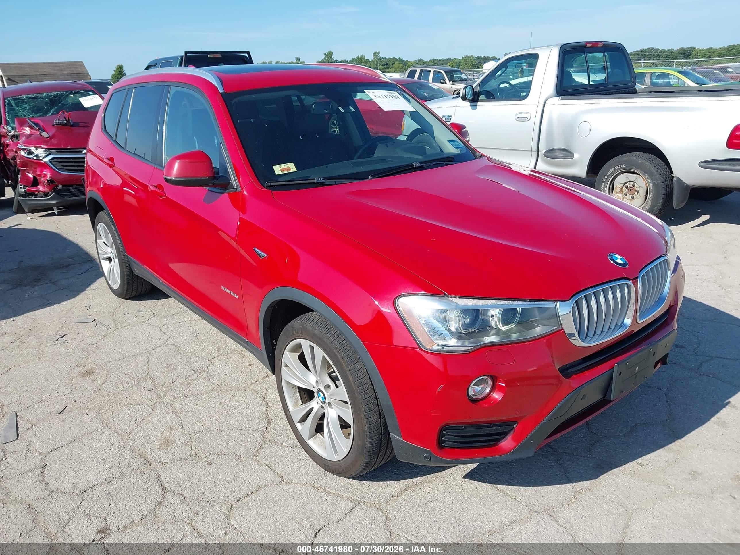 2015 Bmw X3 Xdrive35i Red vin: 5UXWX7C58F0K31435