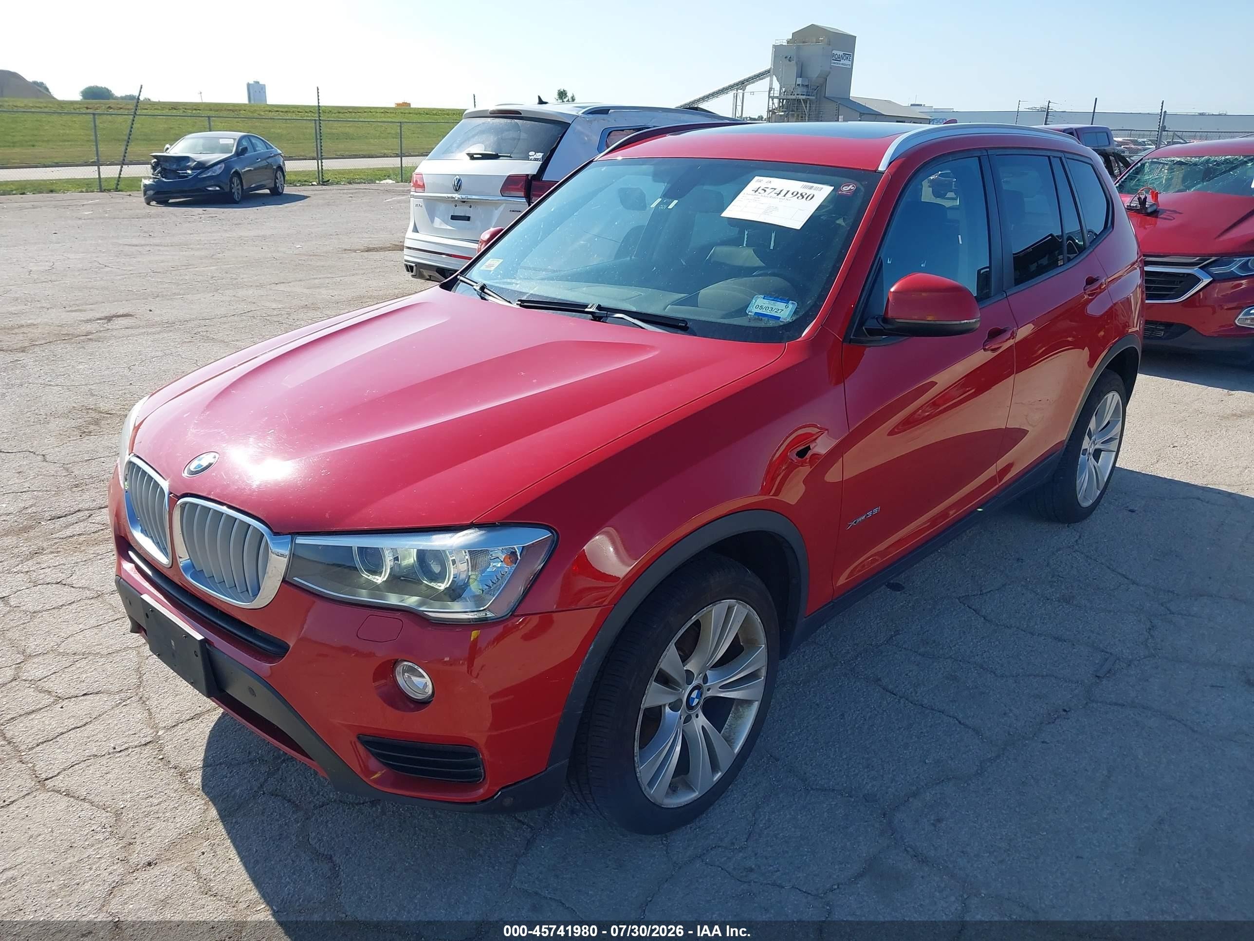 2015 Bmw X3 Xdrive35i Red vin: 5UXWX7C58F0K31435