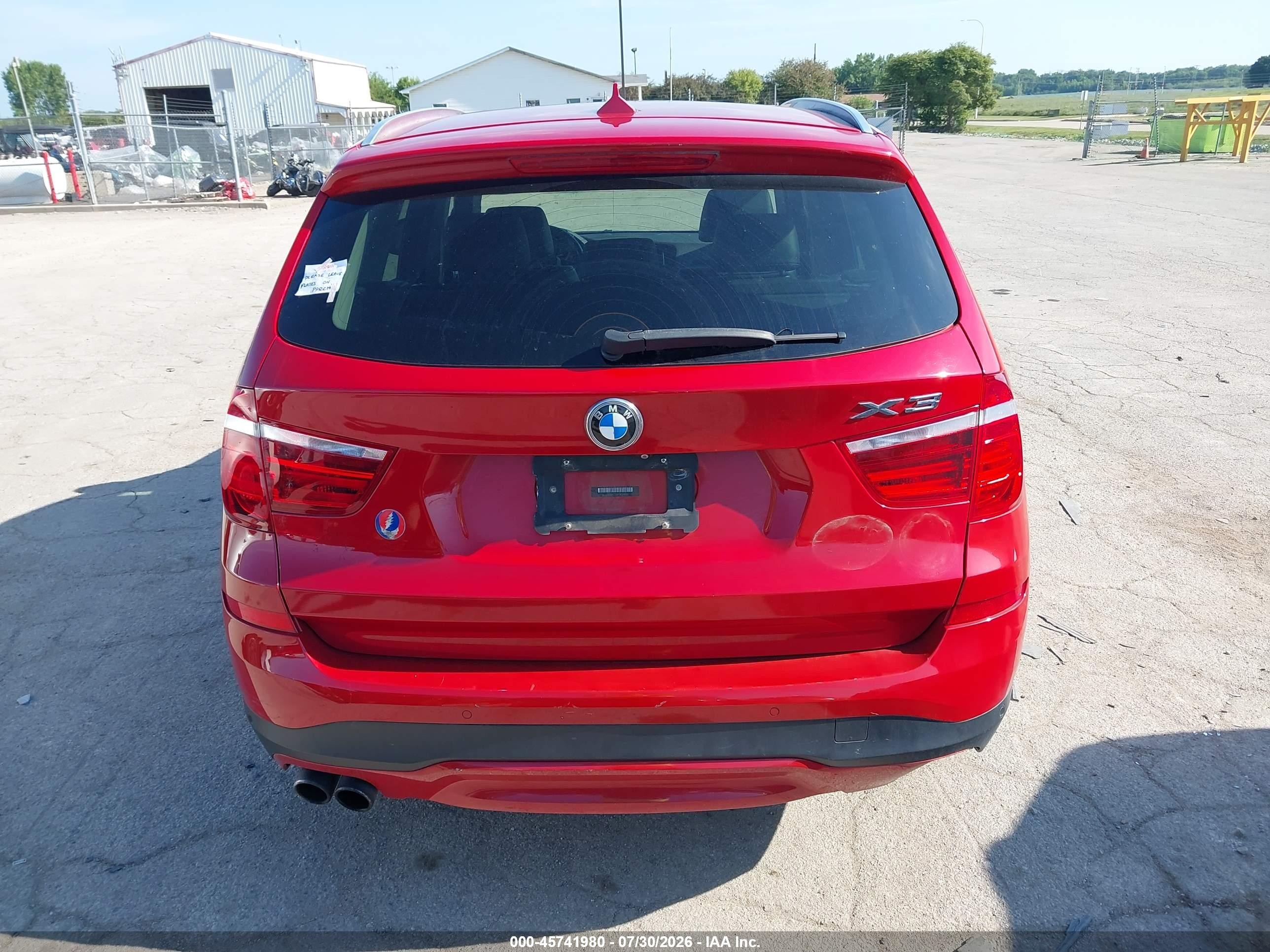 2015 Bmw X3 Xdrive35i Red vin: 5UXWX7C58F0K31435