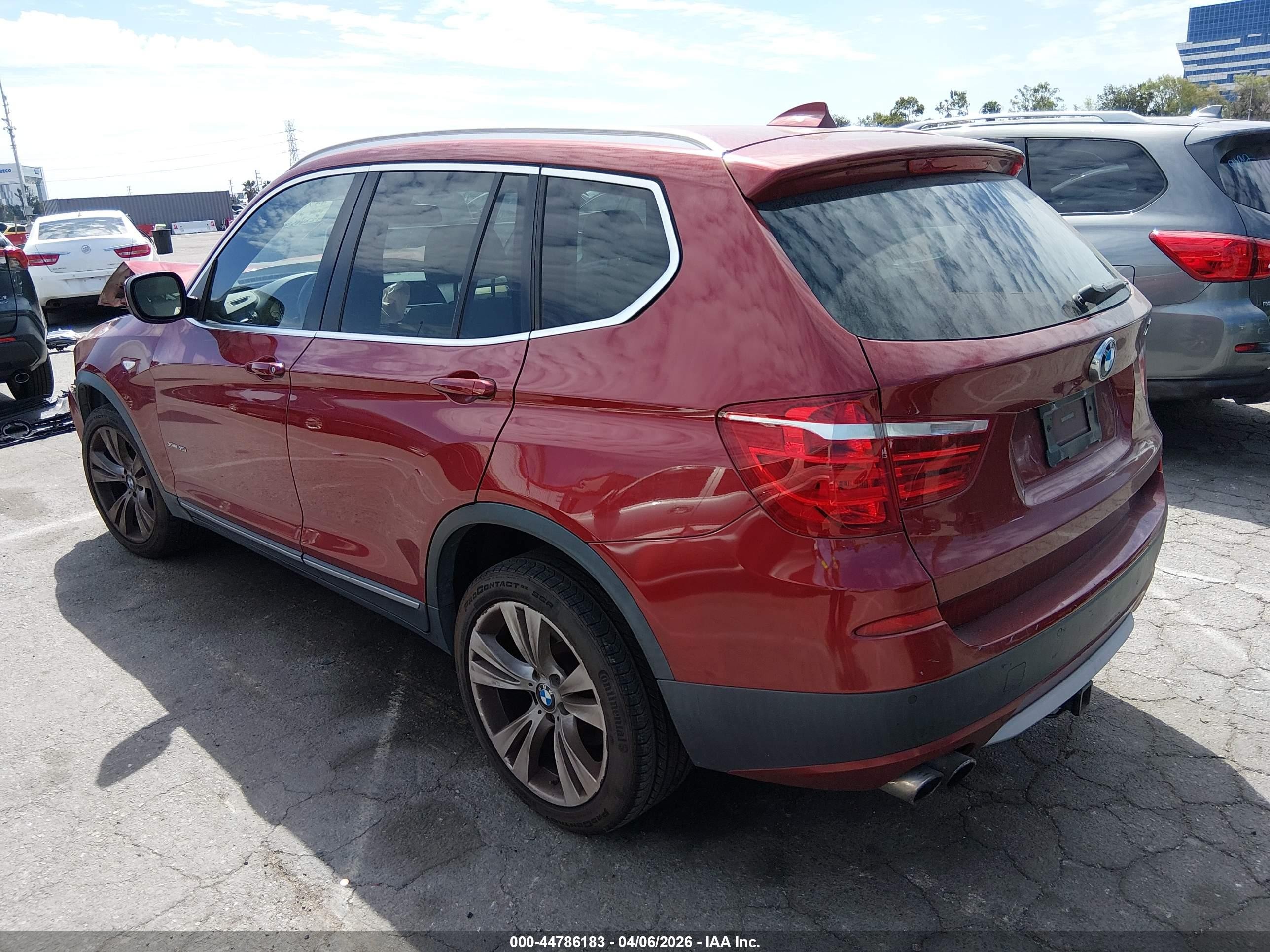 2012 Bmw X3 Xdrive35i Burgundy vin: 5UXWX7C59CL737396