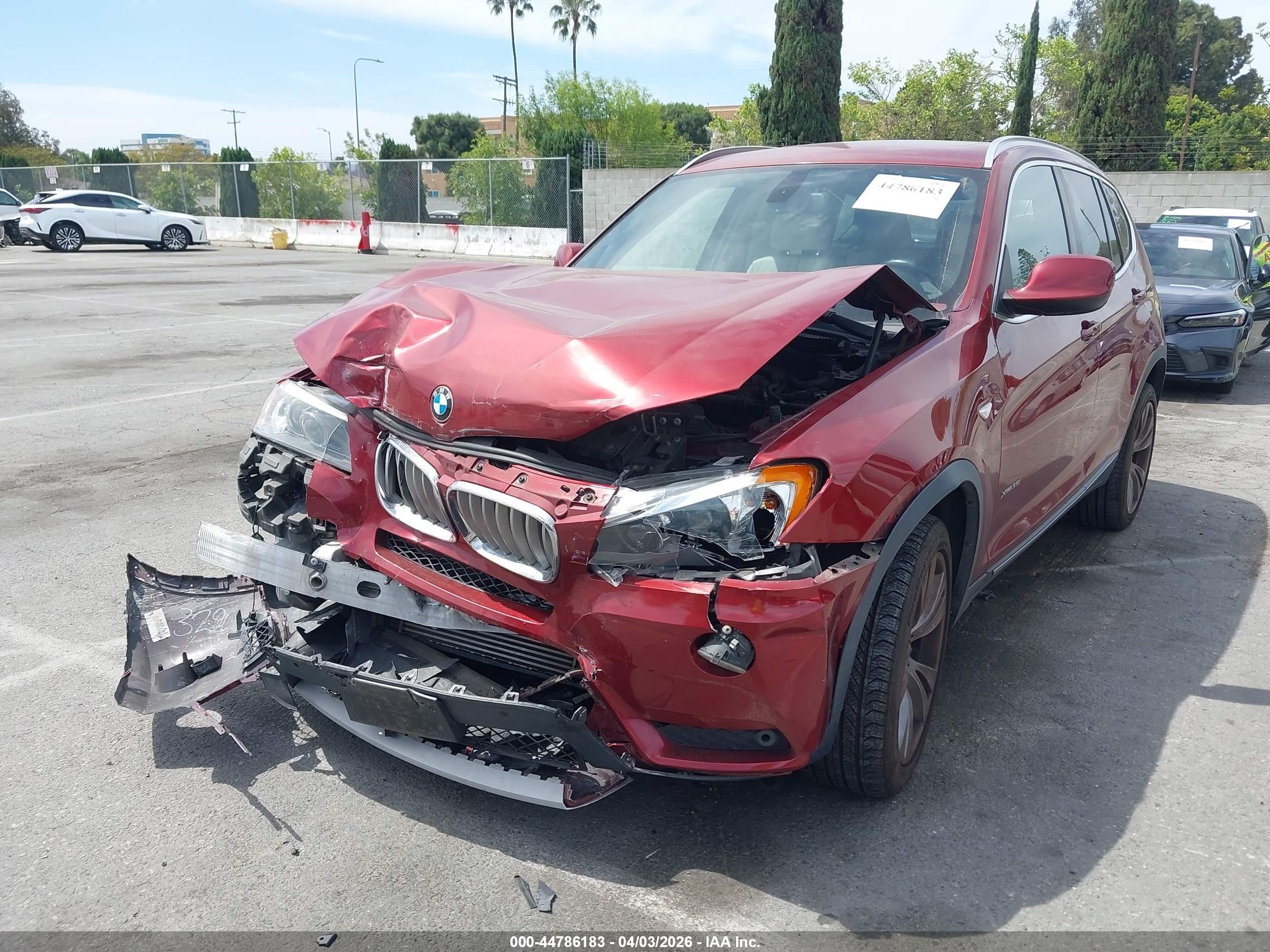 2012 Bmw X3 Xdrive35i Burgundy vin: 5UXWX7C59CL737396