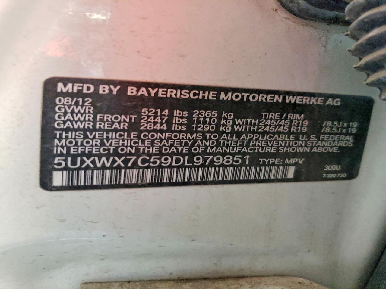 2013 Bmw X3 Xdrive35i White vin: 5UXWX7C59DL979851