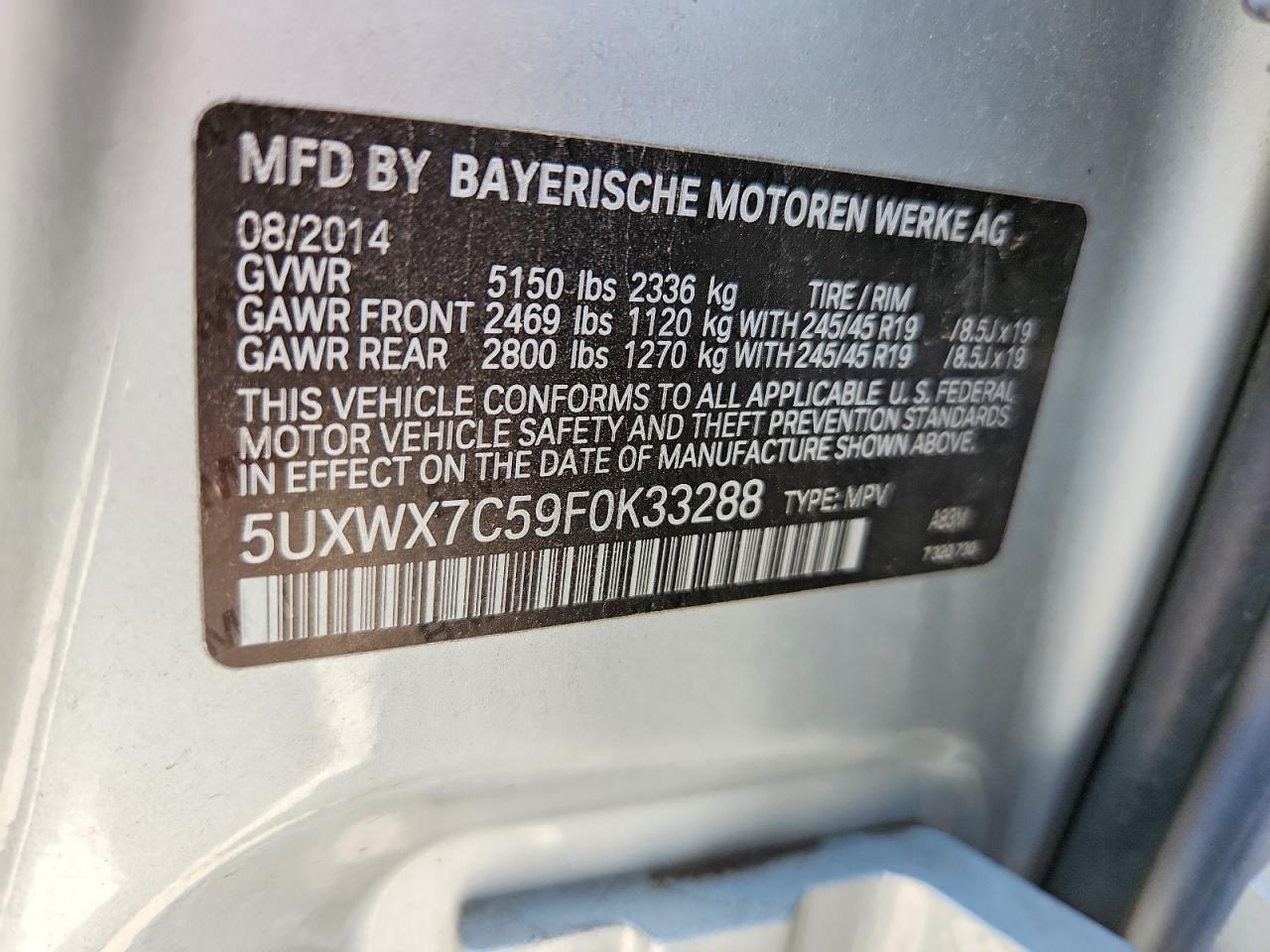 2015 Bmw X3 Xdrive35i Silver vin: 5UXWX7C59F0K33288