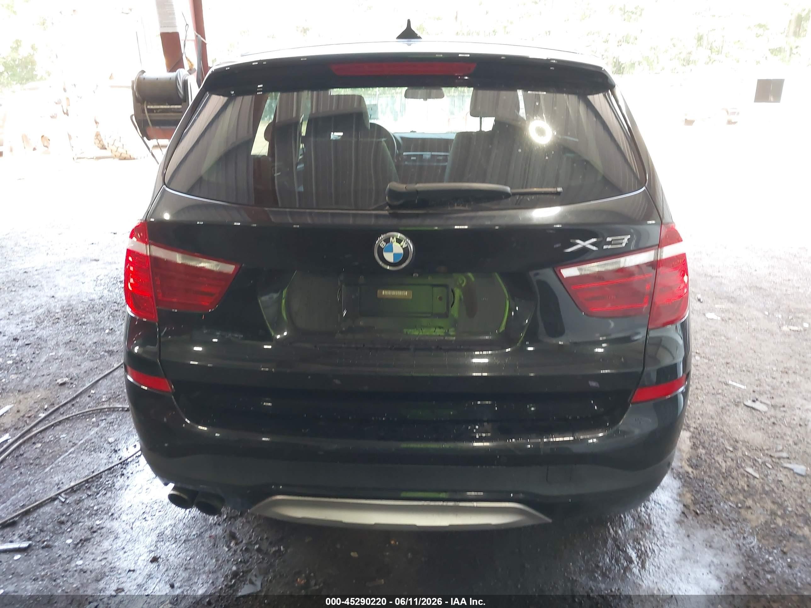 2015 Bmw X3 Xdrive35i Black vin: 5UXWX7C59F0K34196