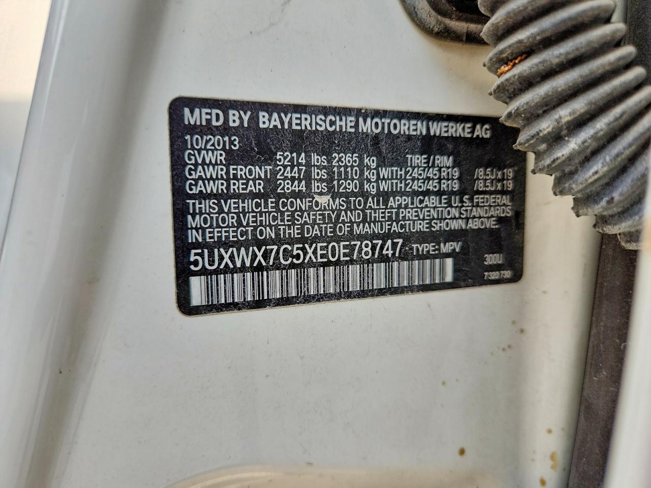 2014 Bmw X3 Xdrive35i Белый vin: 5UXWX7C5XE0E78747