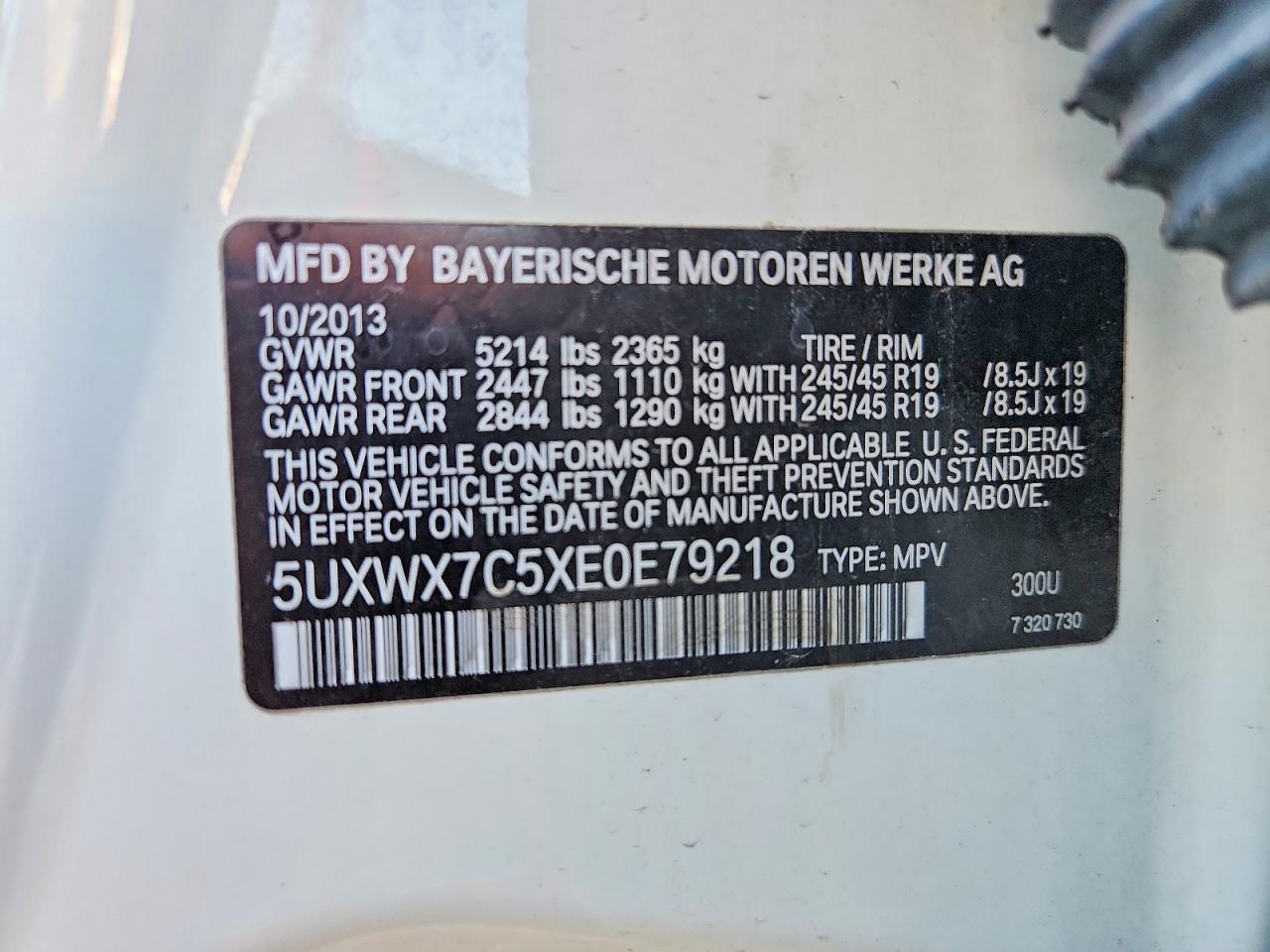 2014 Bmw X3 Xdrive35i White vin: 5UXWX7C5XE0E79218