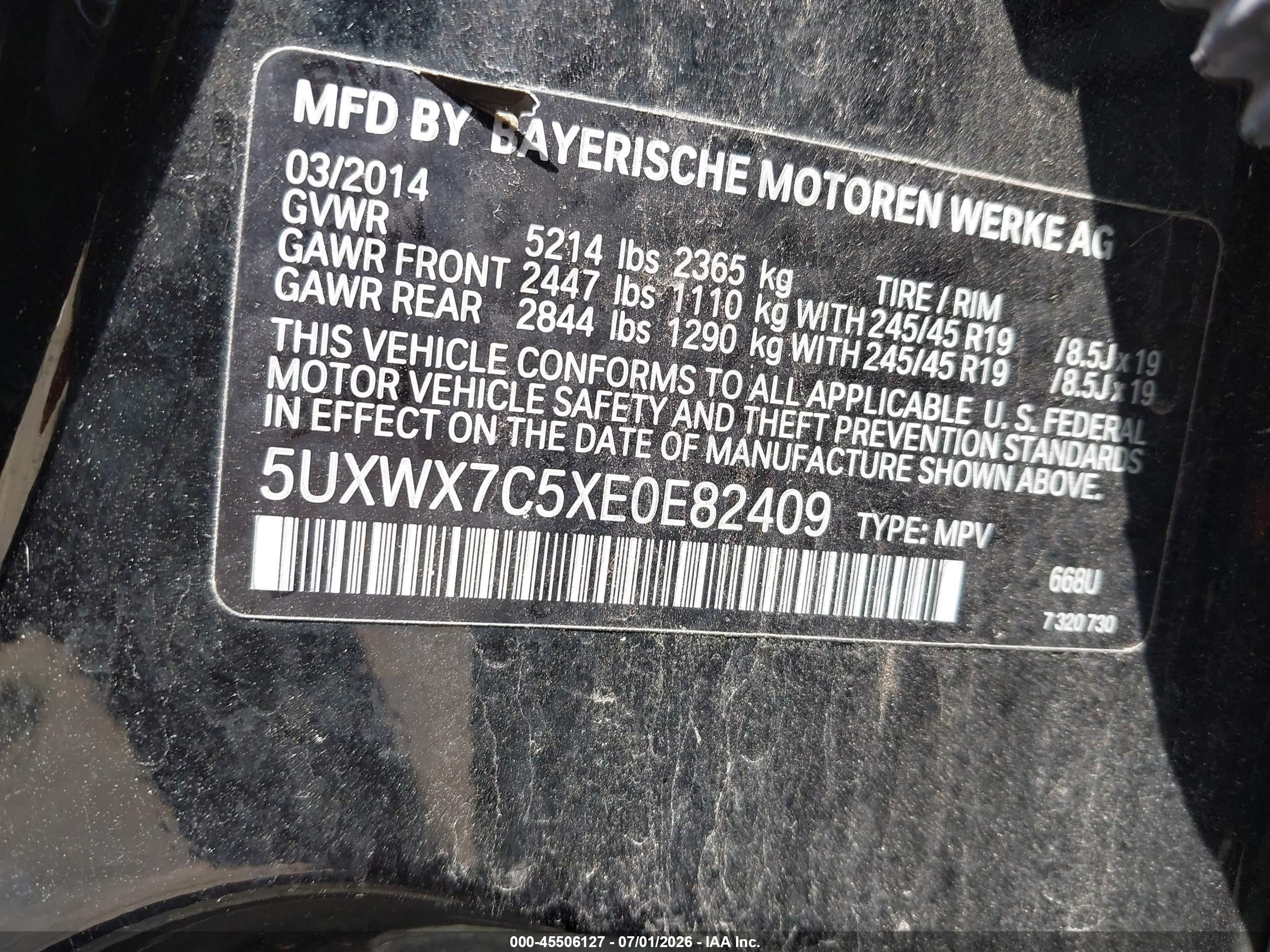 2014 Bmw X3 Xdrive35i Black vin: 5UXWX7C5XE0E82409