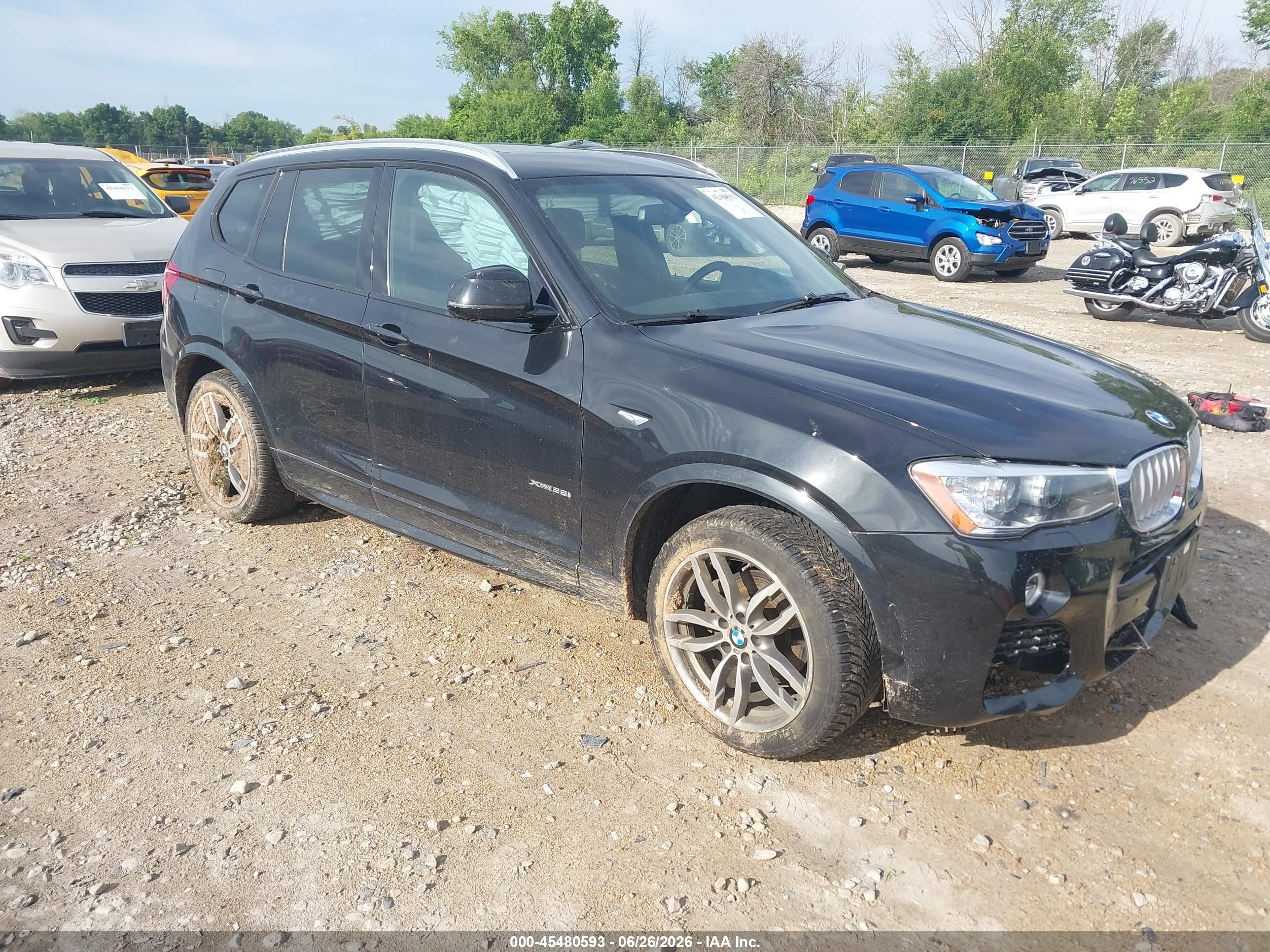 2017 Bmw X3 Xdrive28i Черный vin: 5UXWX9C35H0W74378