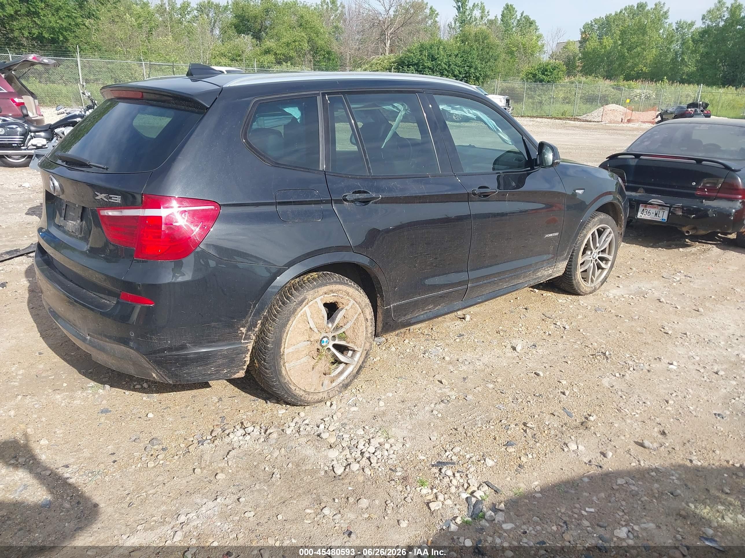 2017 Bmw X3 Xdrive28i Черный vin: 5UXWX9C35H0W74378