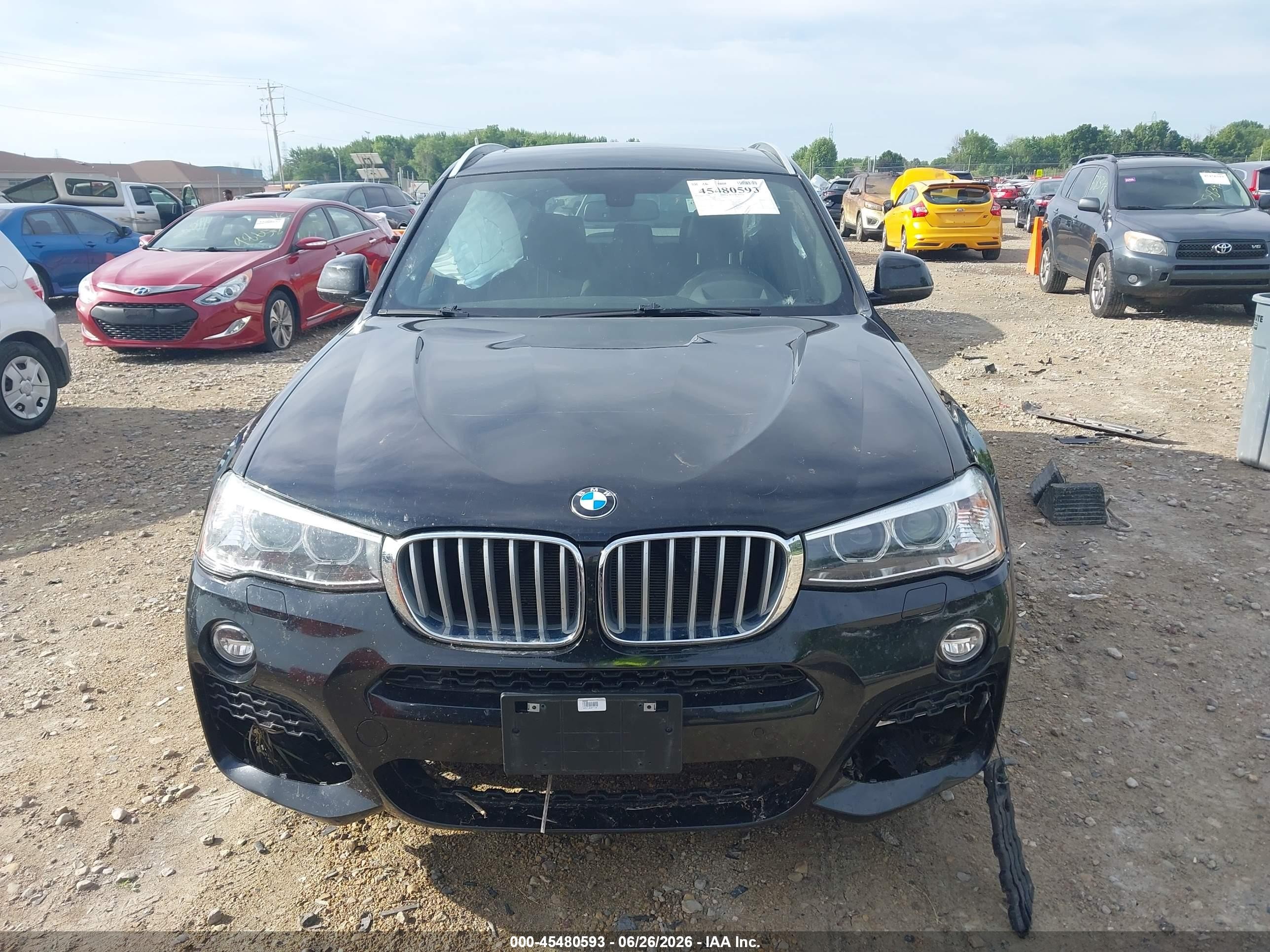 2017 Bmw X3 Xdrive28i Черный vin: 5UXWX9C35H0W74378