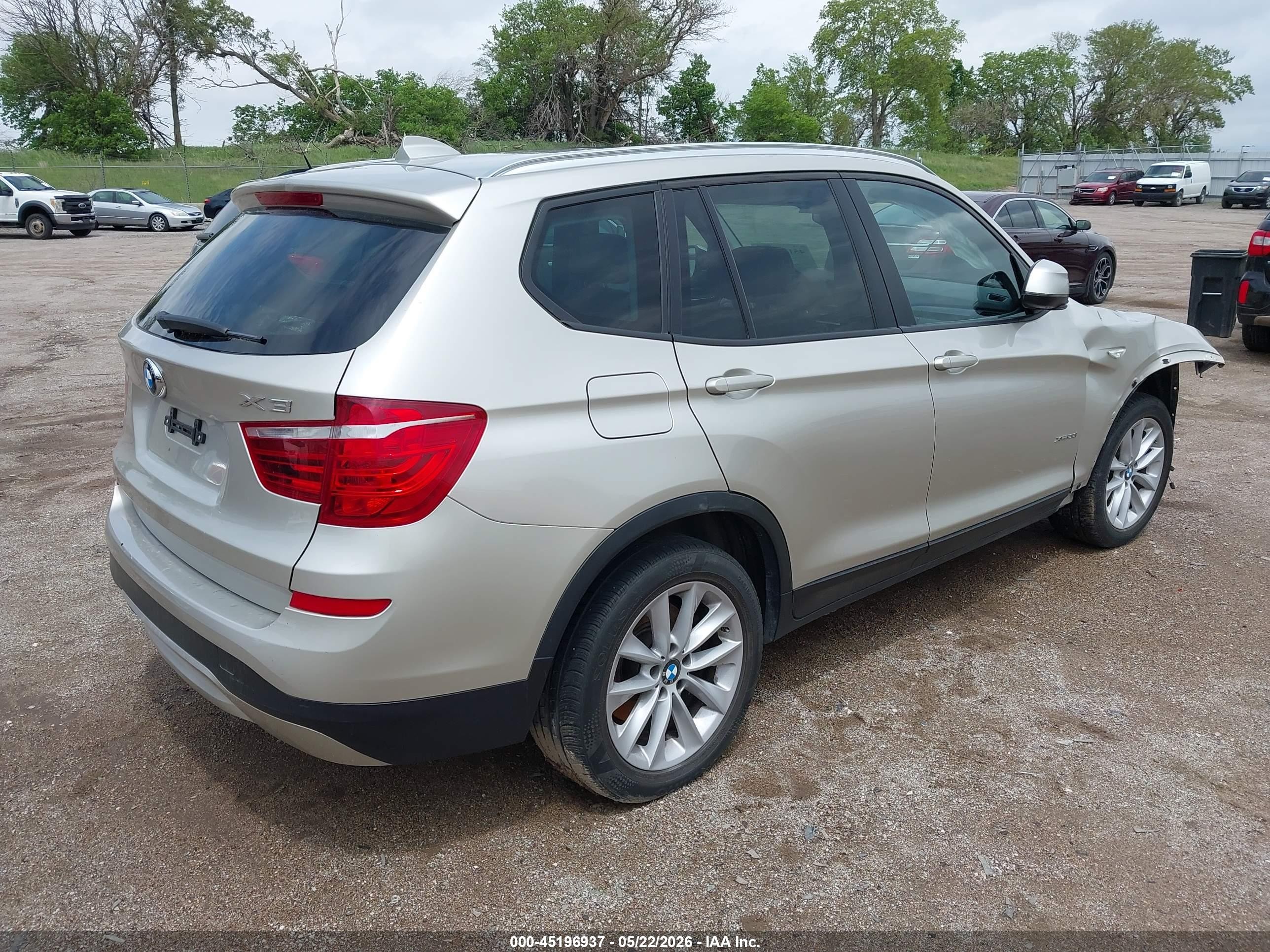 2017 Bmw X3 Xdrive28i Silver vin: 5UXWX9C37H0T22807