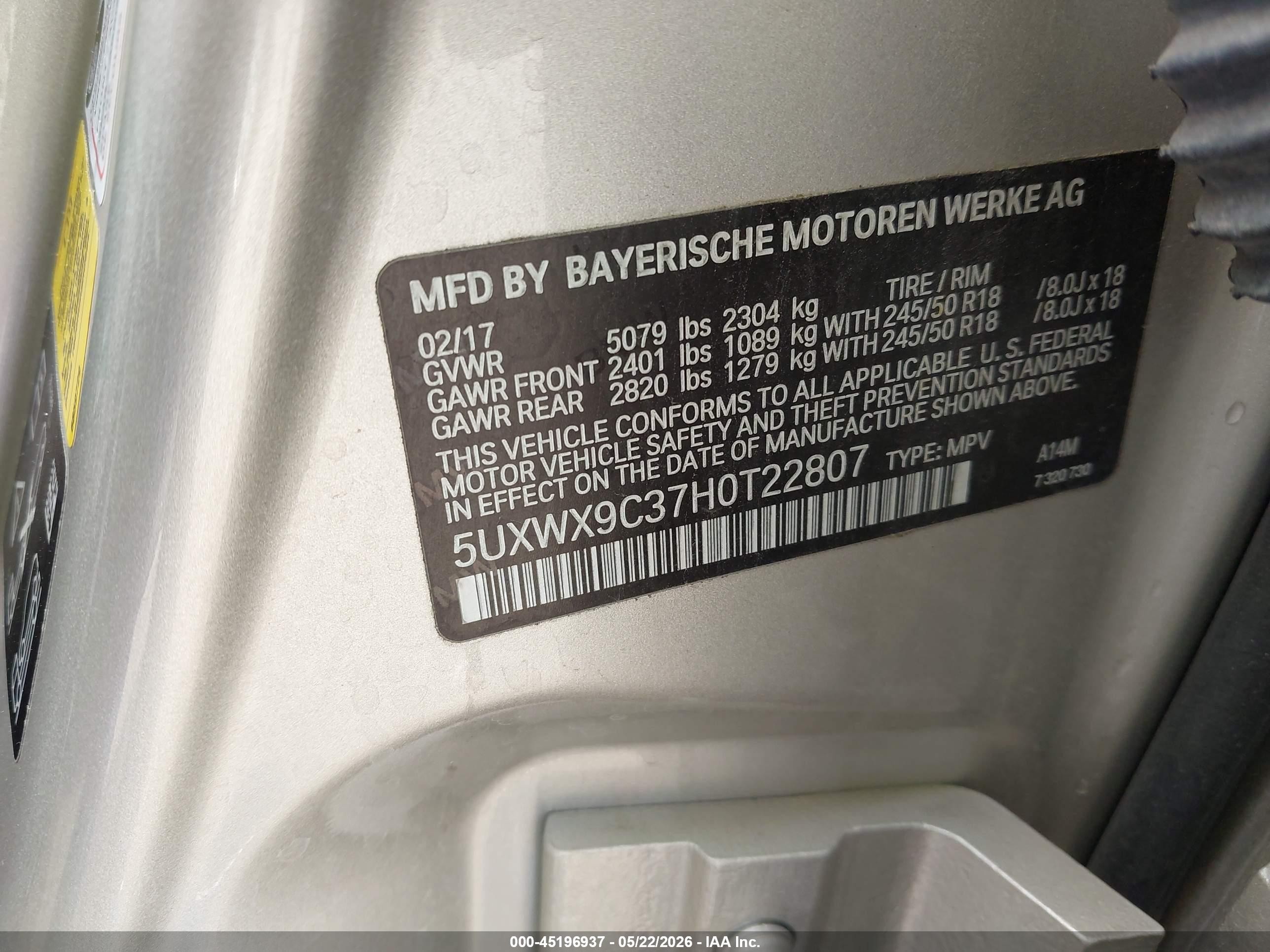 2017 Bmw X3 Xdrive28i Silver vin: 5UXWX9C37H0T22807