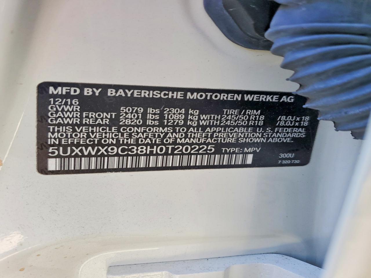 2017 Bmw X3 Xdrive28i White vin: 5UXWX9C38H0T20225