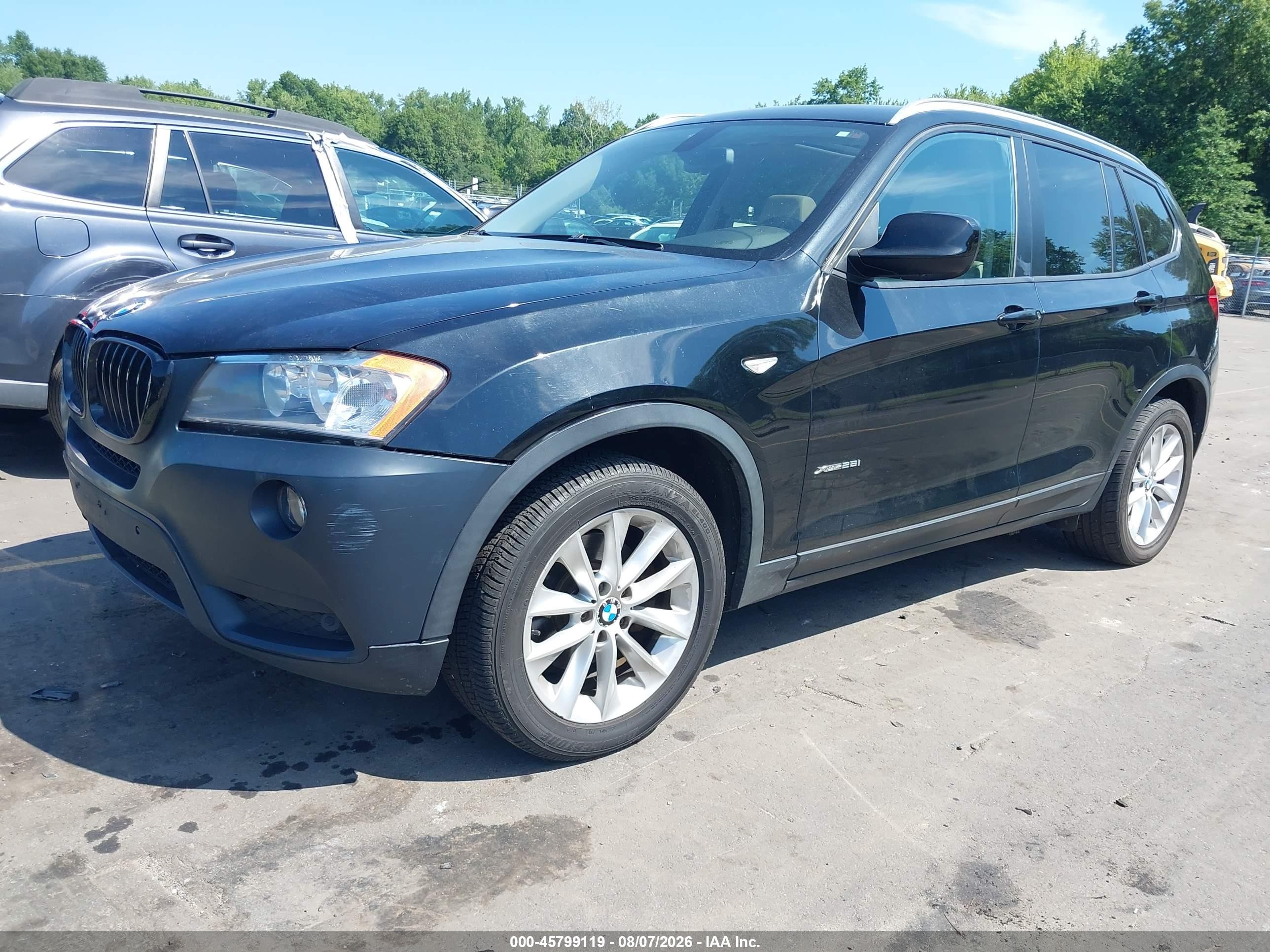 2013 Bmw X3 Xdrive28i Черный vin: 5UXWX9C50D0A17325