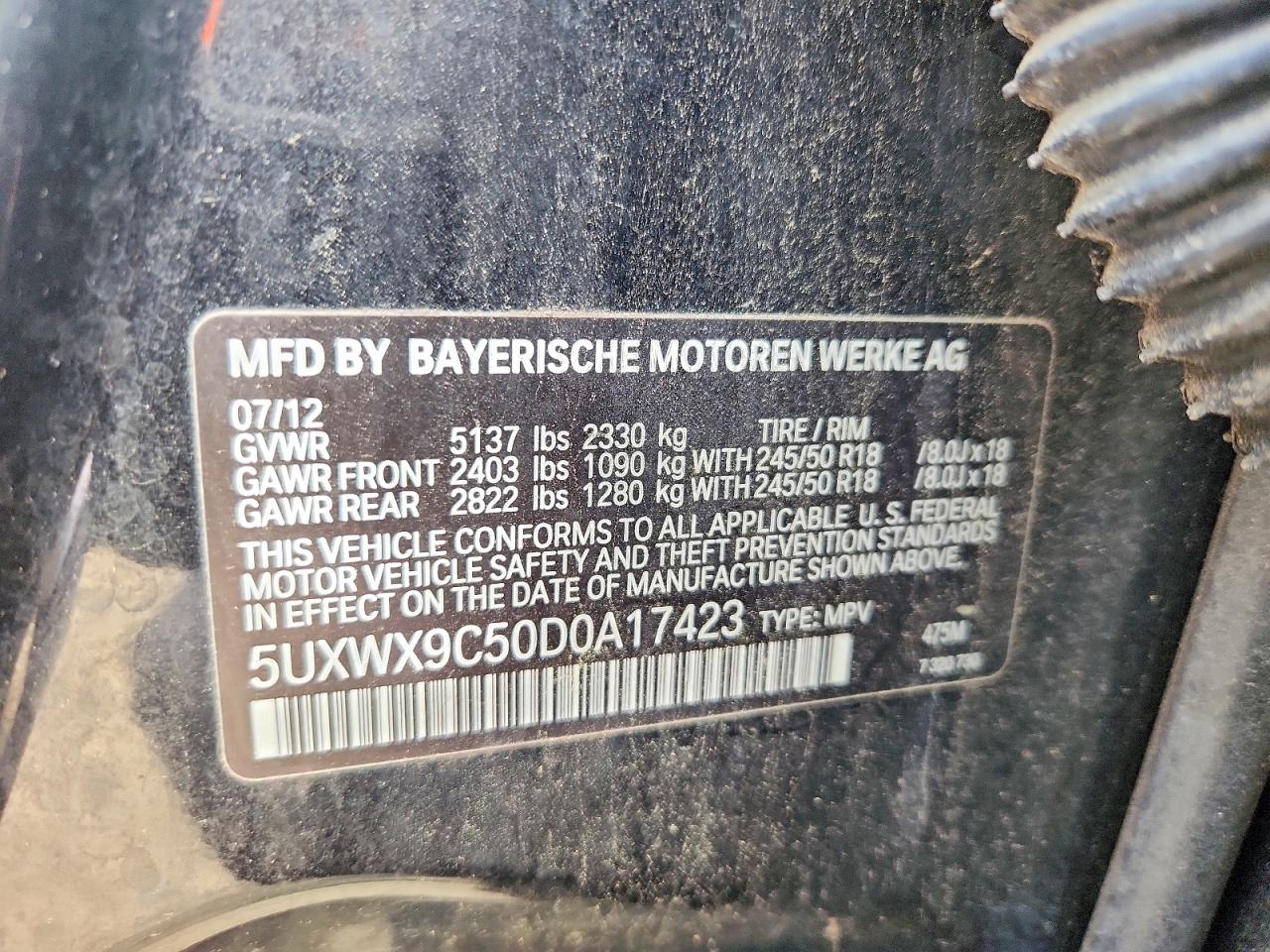 2013 Bmw X3 Xdrive28i Black vin: 5UXWX9C50D0A17423