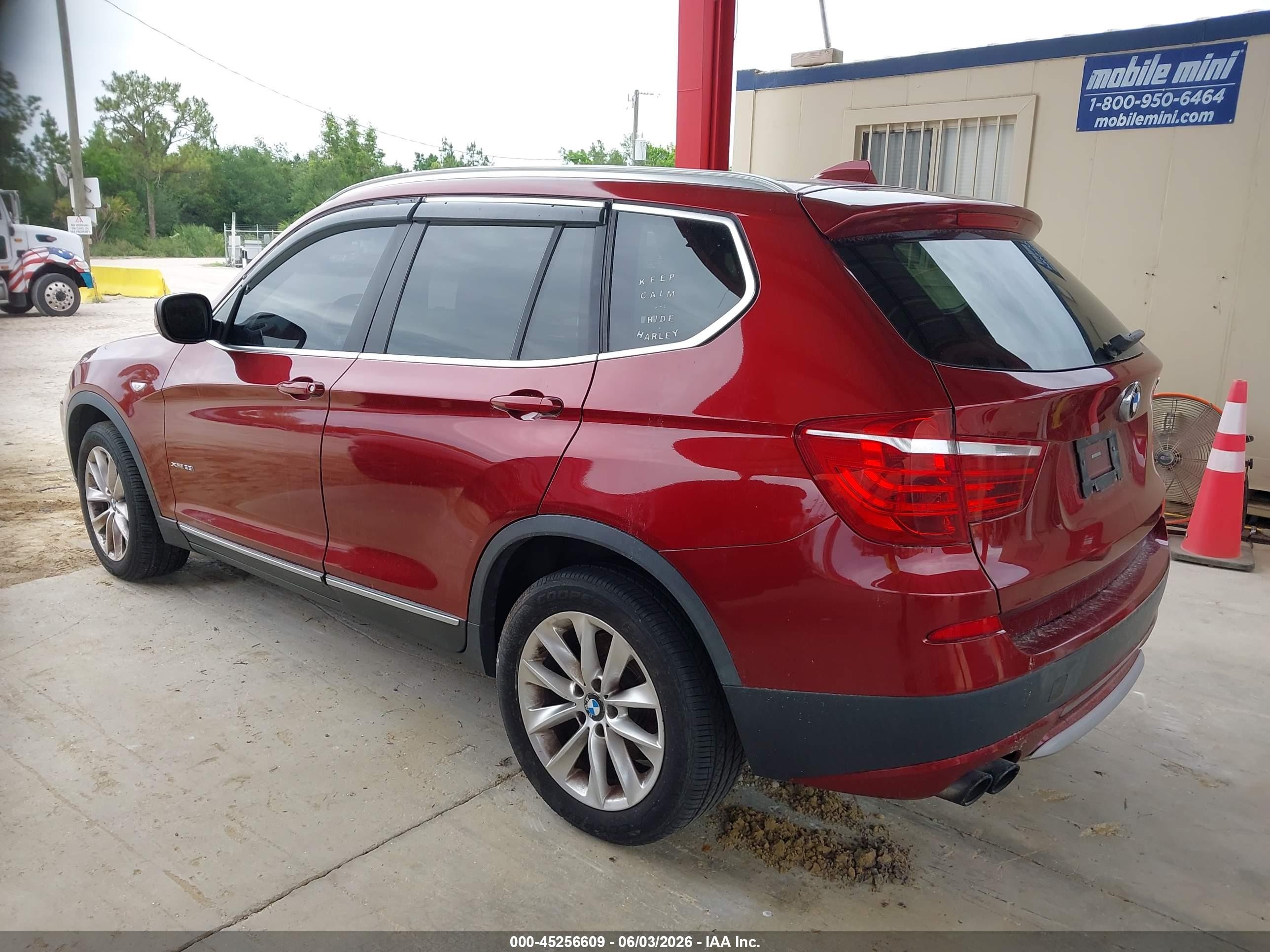 2013 Bmw X3 Xdrive28i Red vin: 5UXWX9C50D0A19303