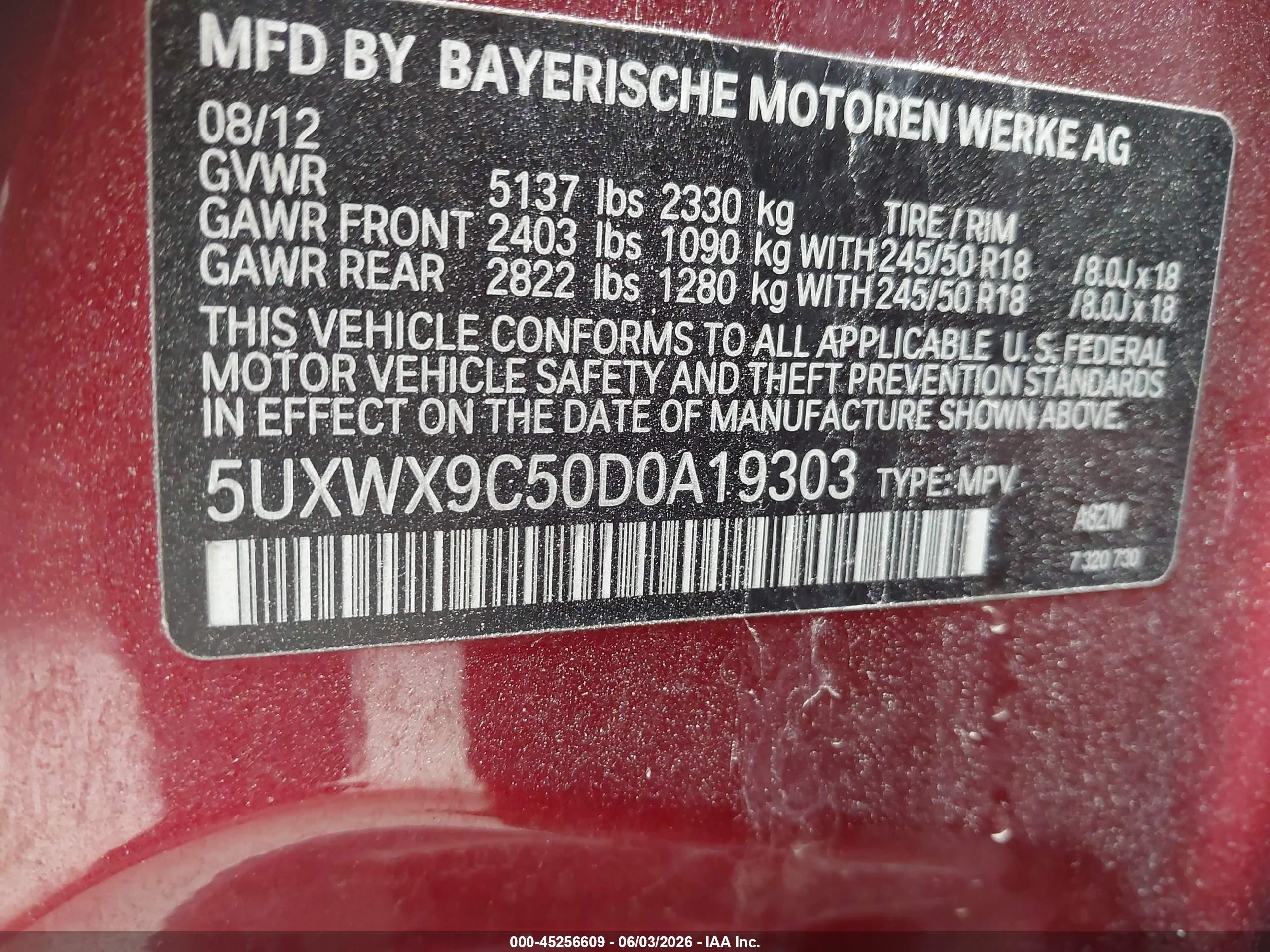 2013 Bmw X3 Xdrive28i Red vin: 5UXWX9C50D0A19303