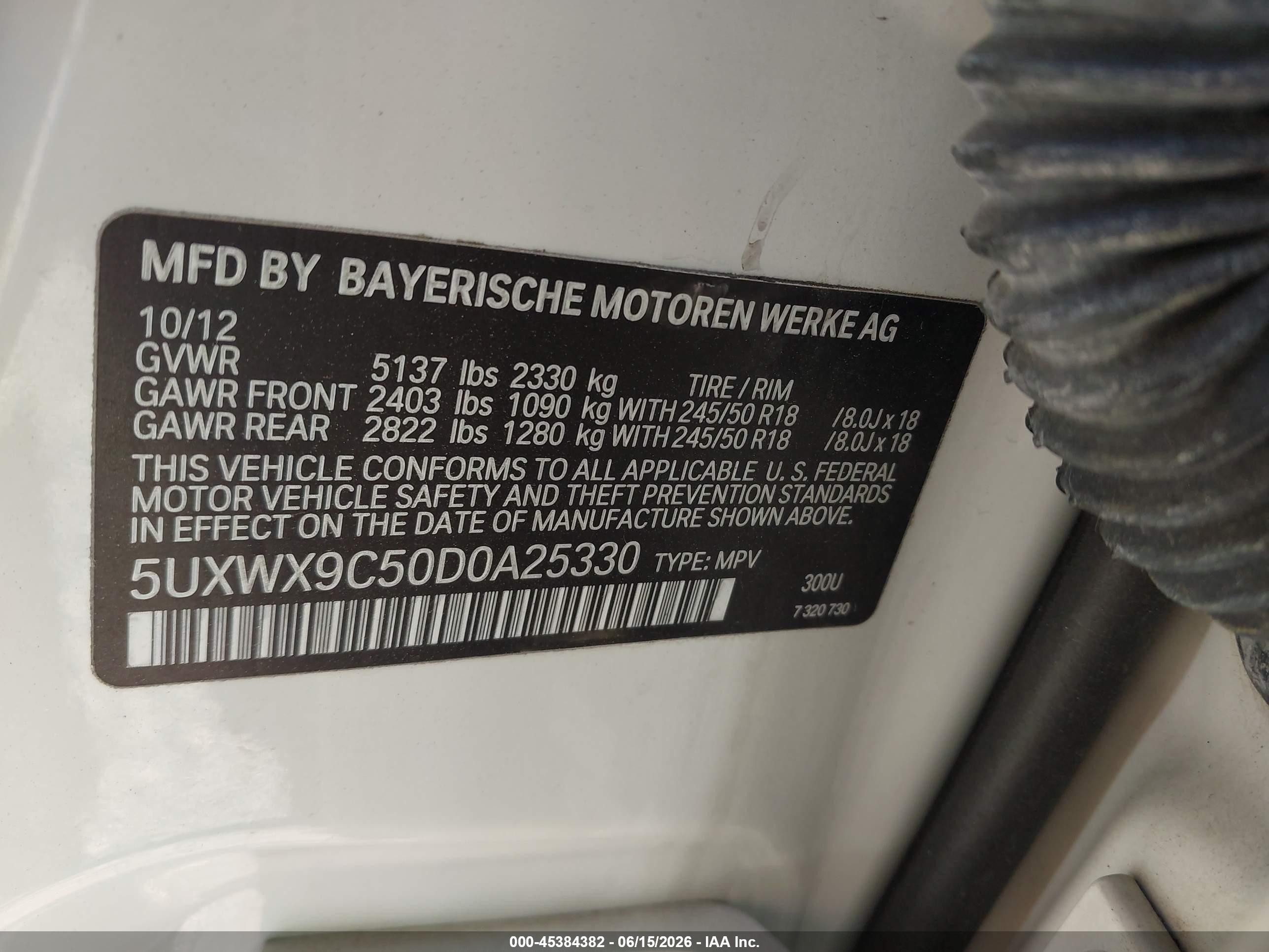 2013 Bmw X3 Xdrive28i Белый vin: 5UXWX9C50D0A25330