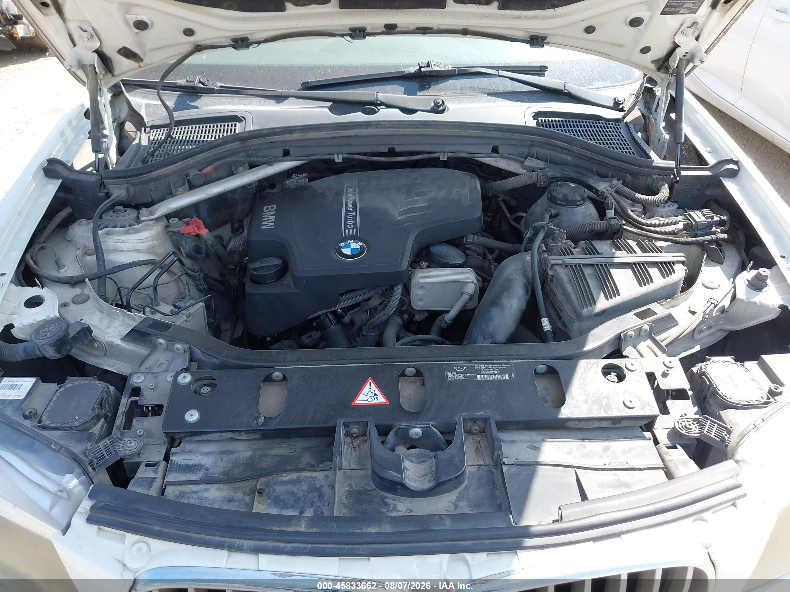 2013 Bmw X3 Xdrive28i Белый vin: 5UXWX9C50D0A26428