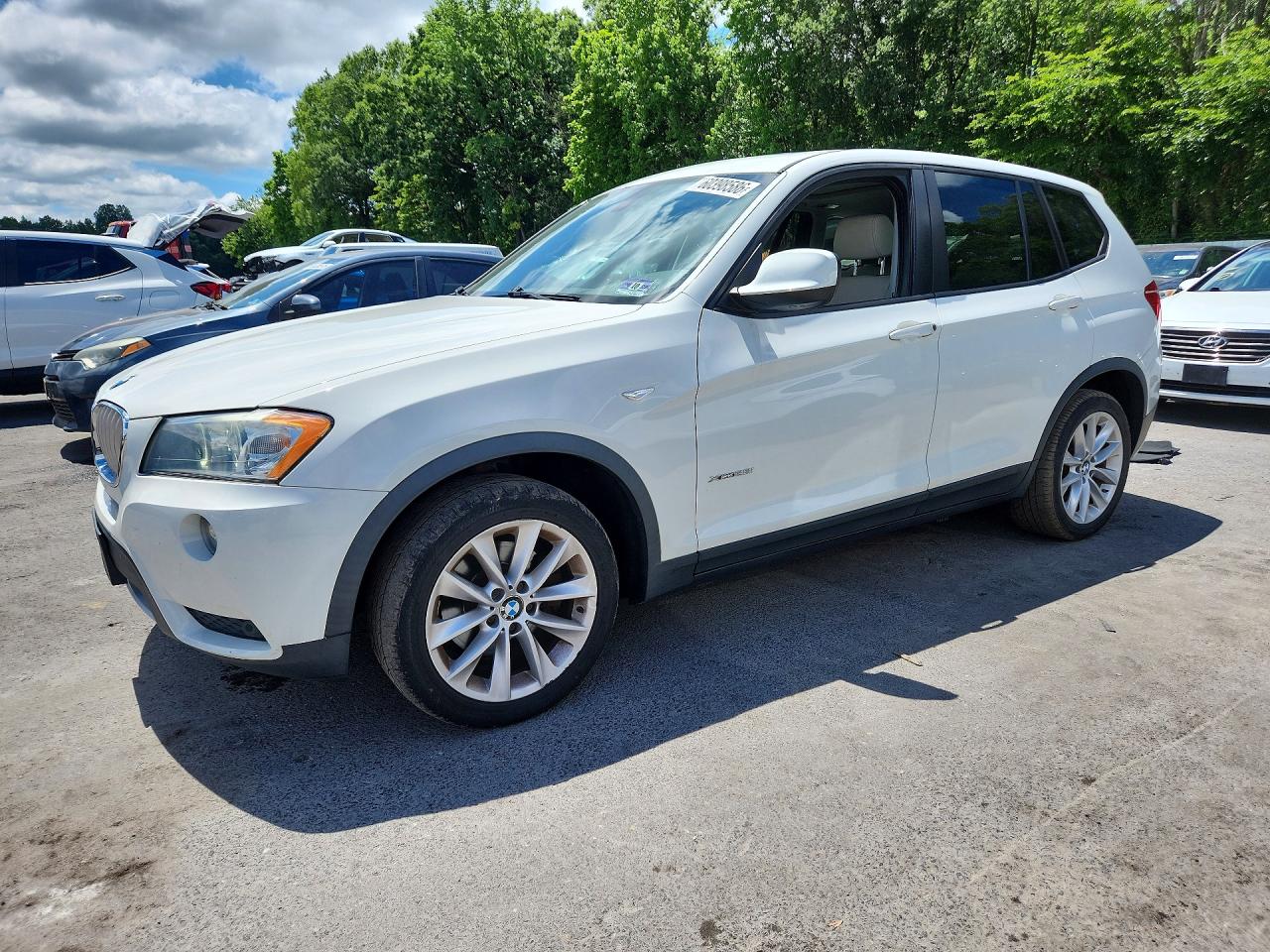2013 Bmw X3 Xdrive28i White vin: 5UXWX9C50D0A27109