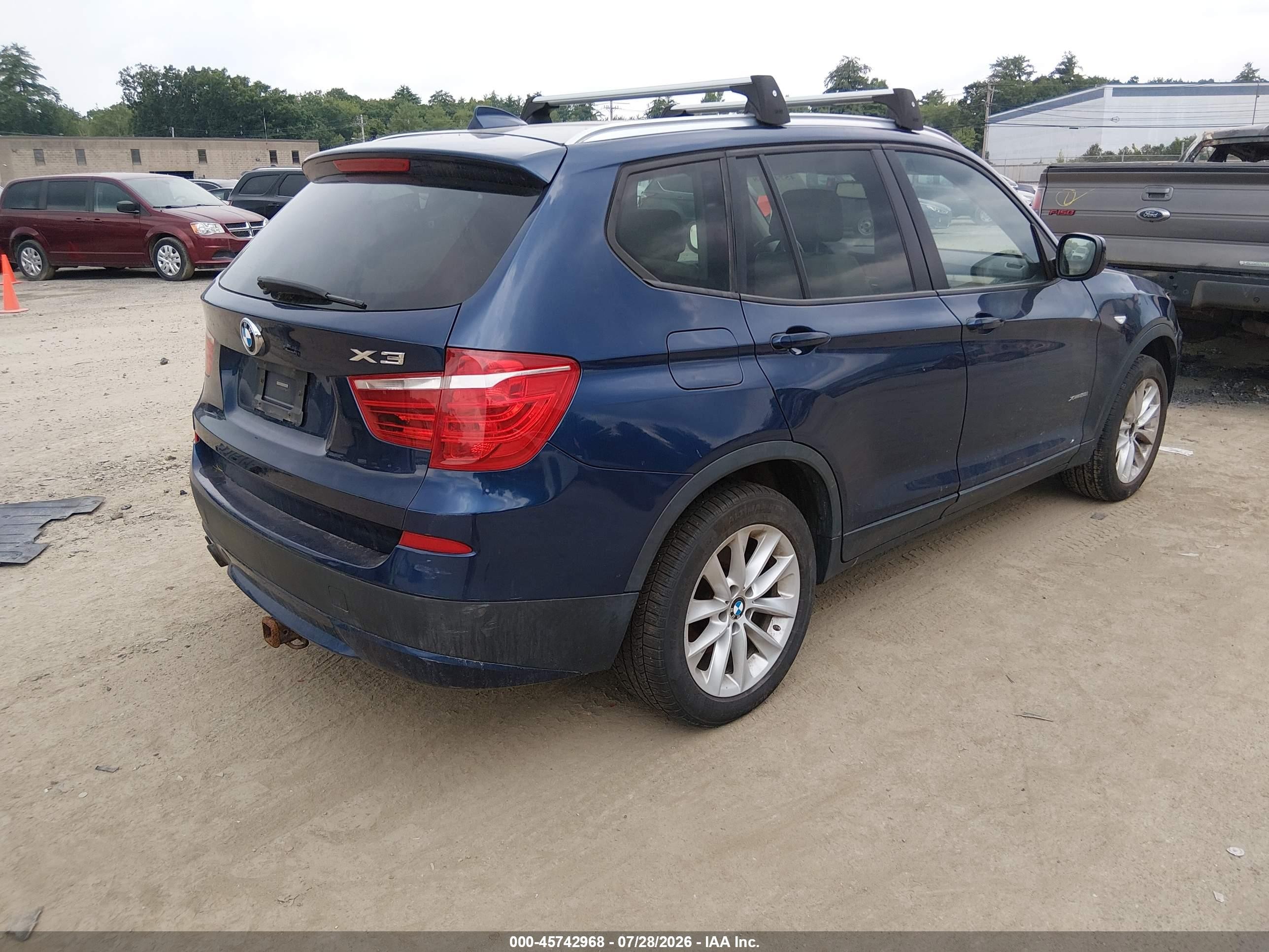 2013 Bmw X3 Xdrive28i Blue vin: 5UXWX9C50D0A27627