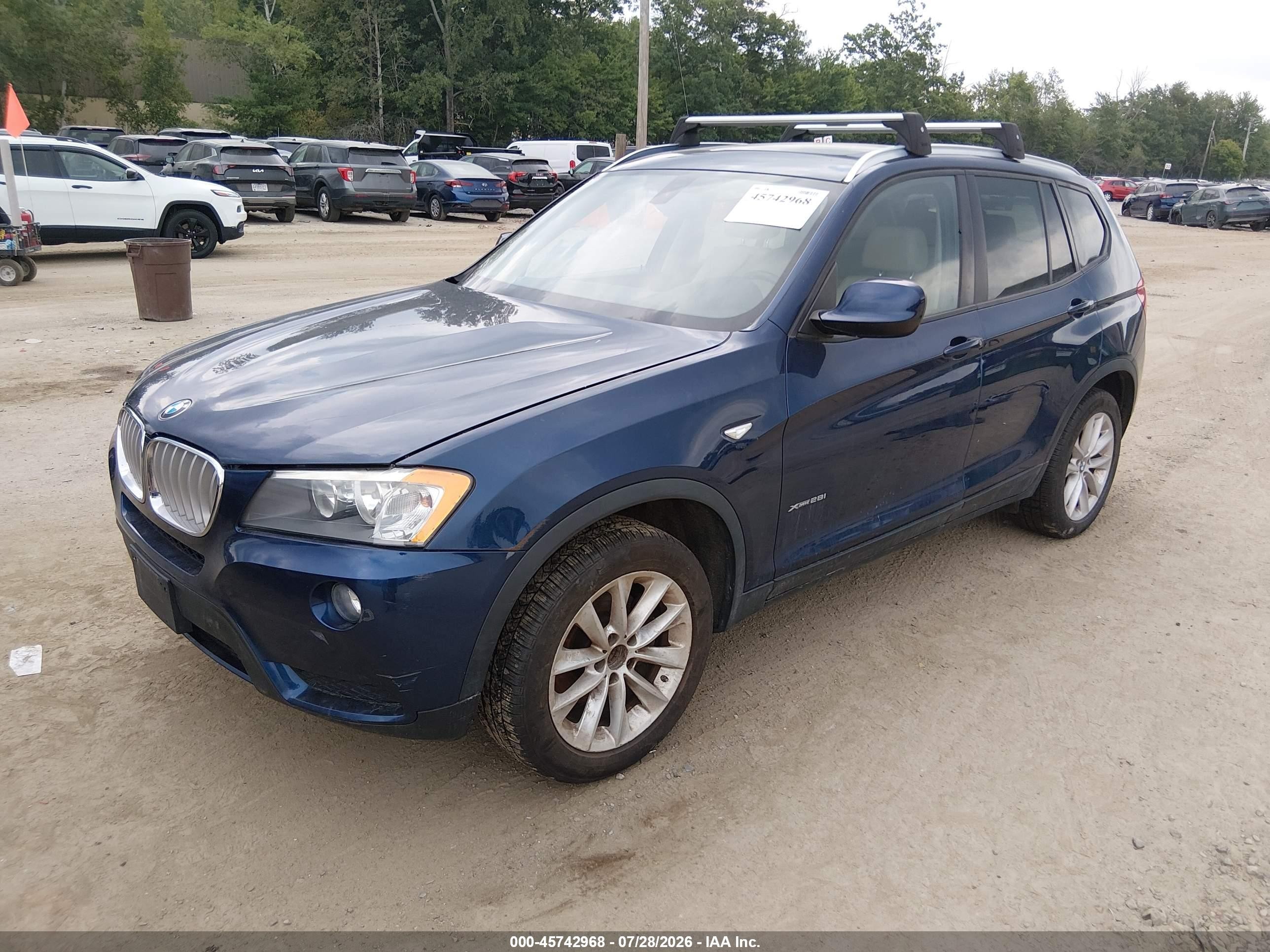 2013 Bmw X3 Xdrive28i Blue vin: 5UXWX9C50D0A27627