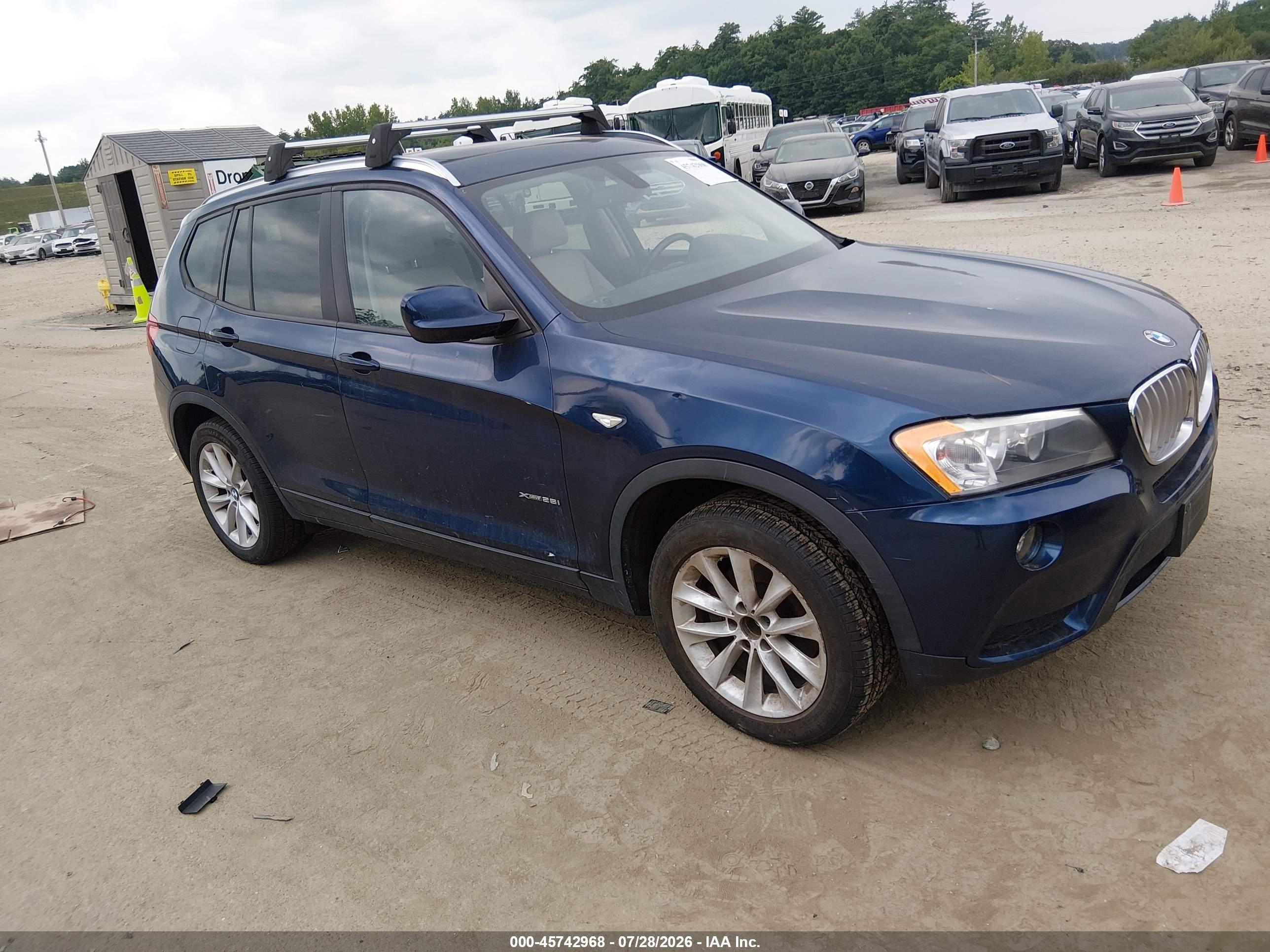 2013 Bmw X3 Xdrive28i Blue vin: 5UXWX9C50D0A27627