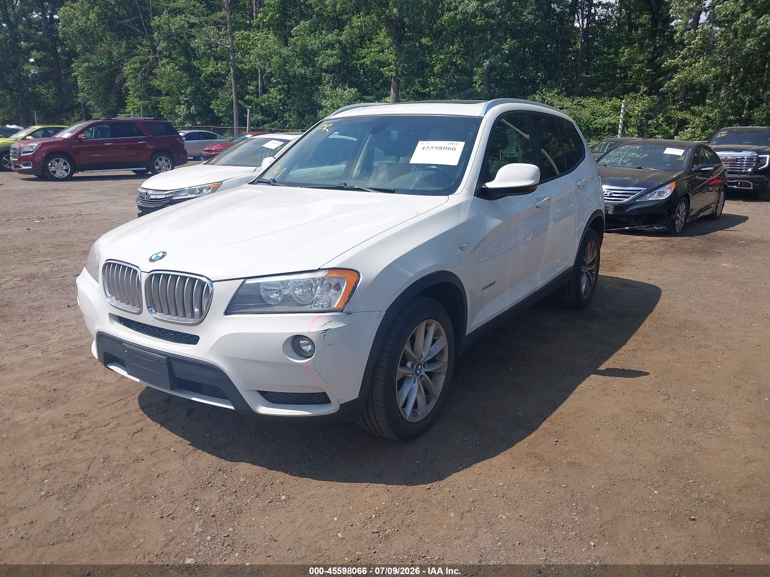 2014 Bmw X3 Xdrive28i White vin: 5UXWX9C50E0D14290
