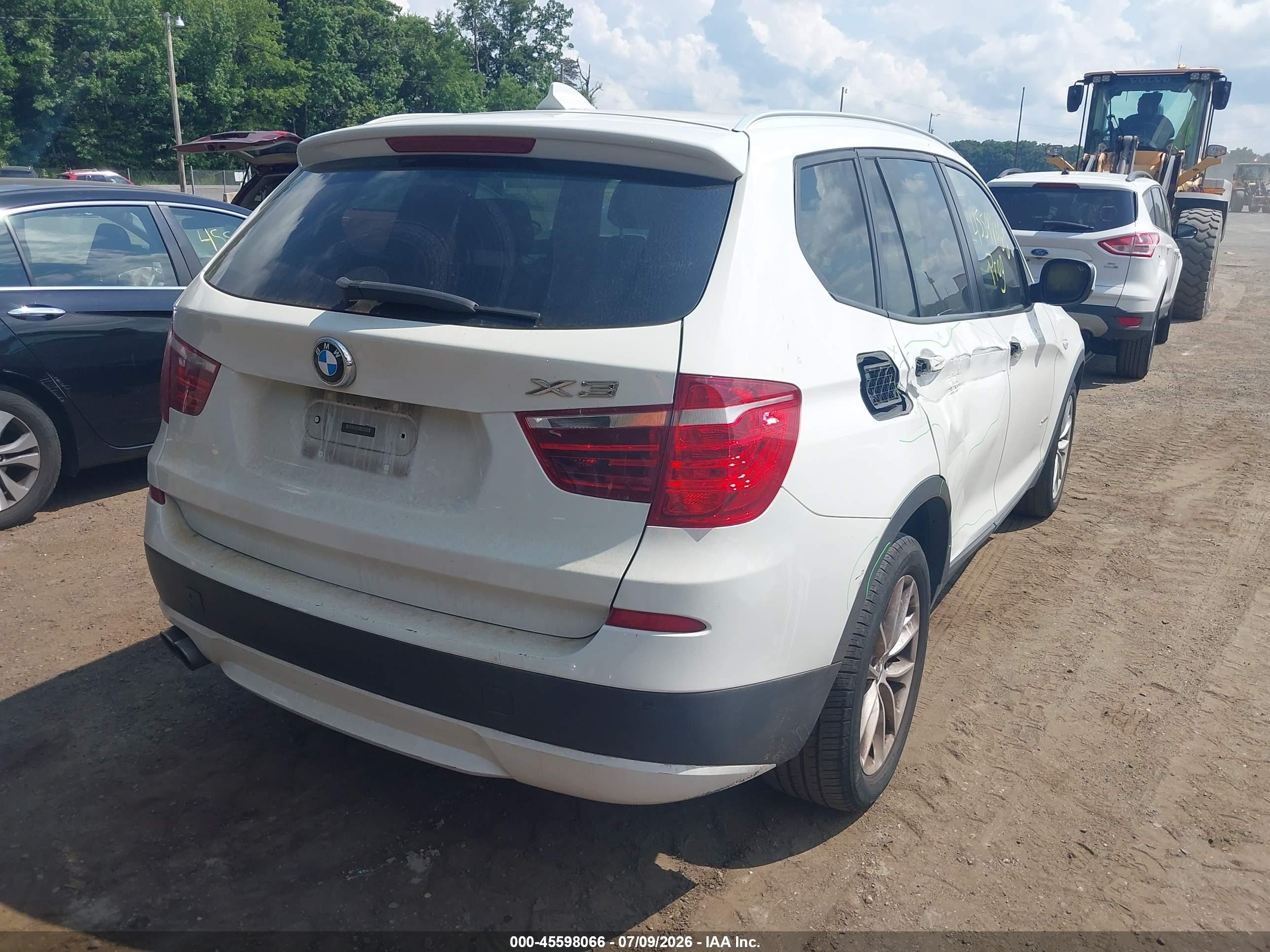 2014 Bmw X3 Xdrive28i White vin: 5UXWX9C50E0D14290