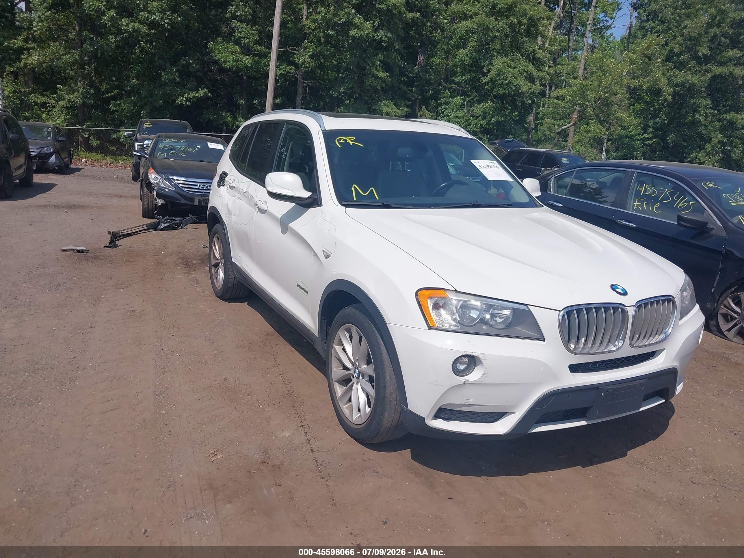 2014 Bmw X3 Xdrive28i White vin: 5UXWX9C50E0D14290