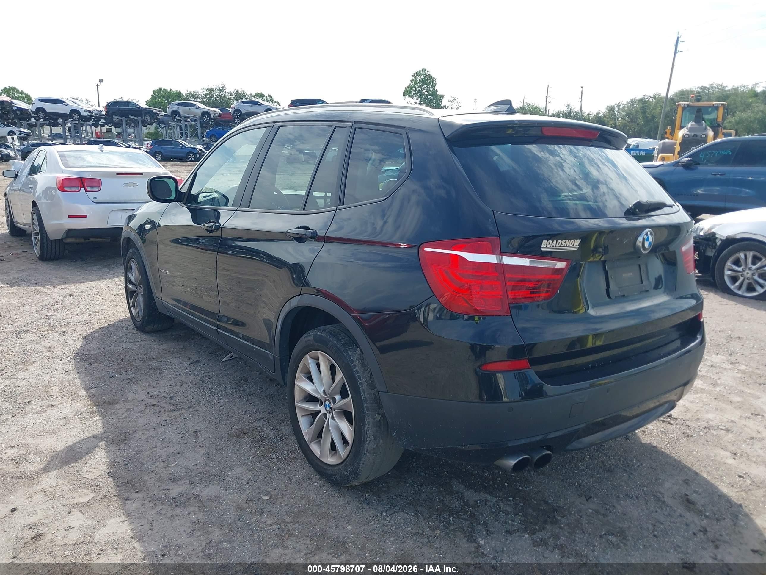 2014 Bmw X3 Xdrive28i Черный vin: 5UXWX9C50E0D16640
