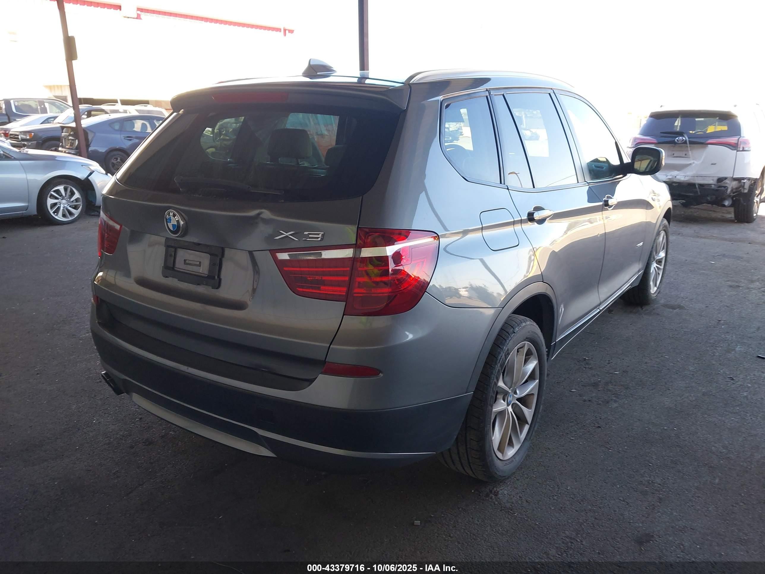 2014 Bmw X3 Xdrive28i Gray vin: 5UXWX9C50E0D21191