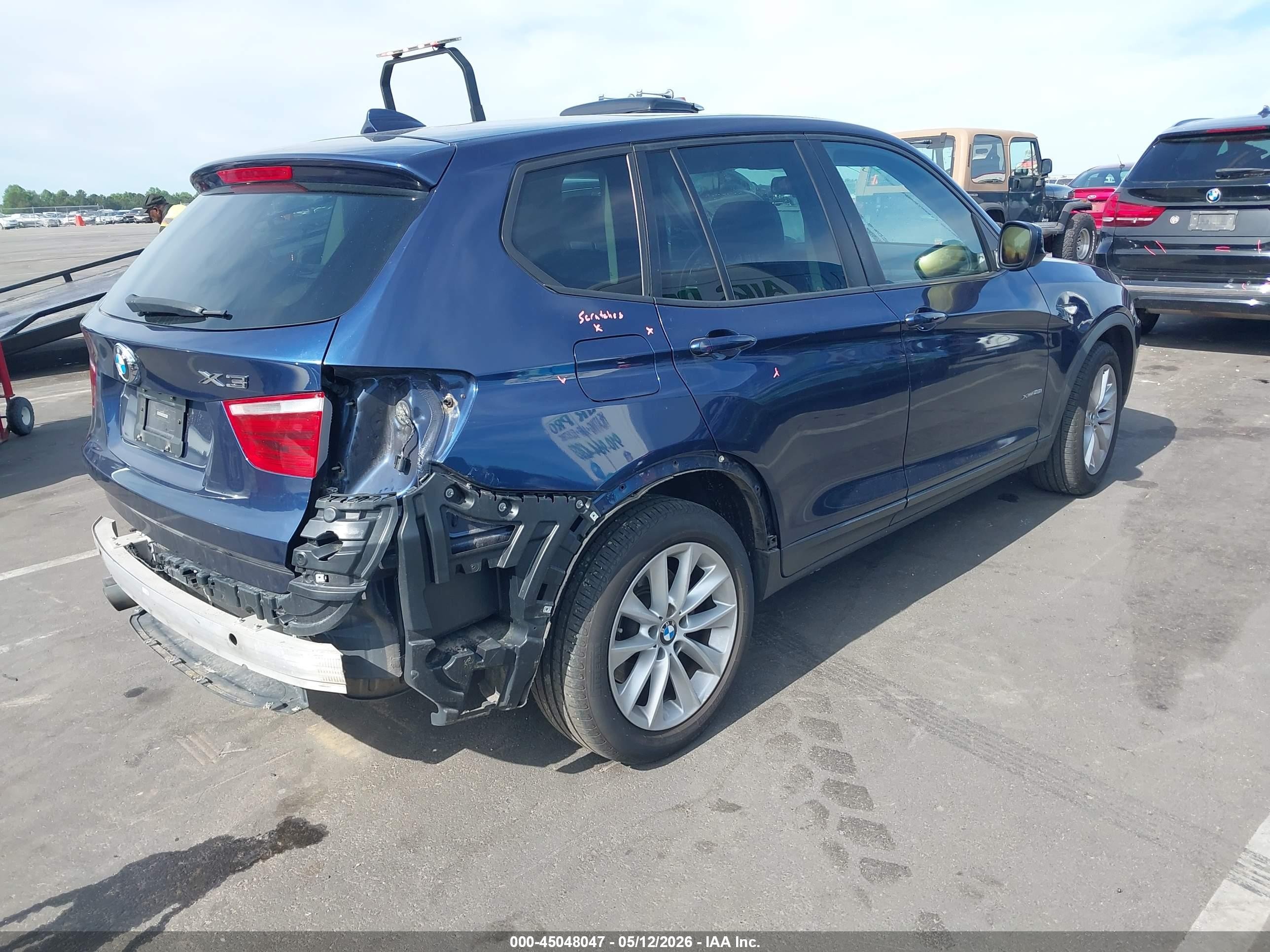 2014 Bmw X3 Xdrive28i Dark Blue vin: 5UXWX9C50E0D27945