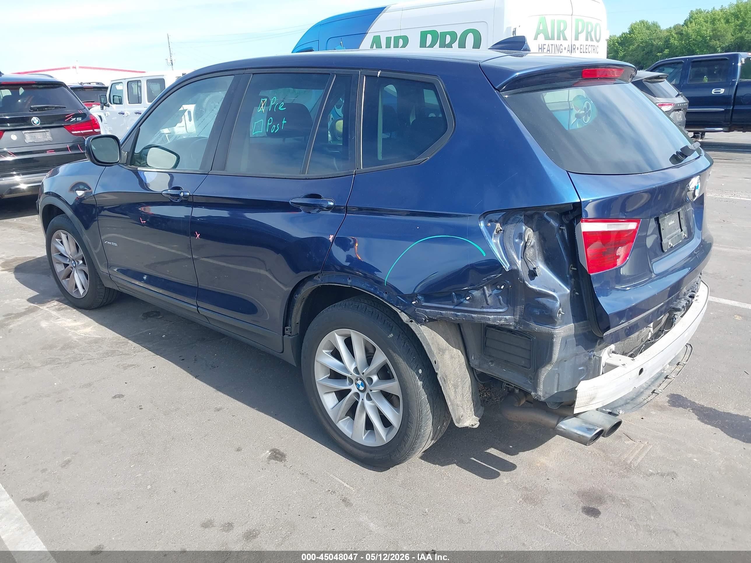 2014 Bmw X3 Xdrive28i Dark Blue vin: 5UXWX9C50E0D27945
