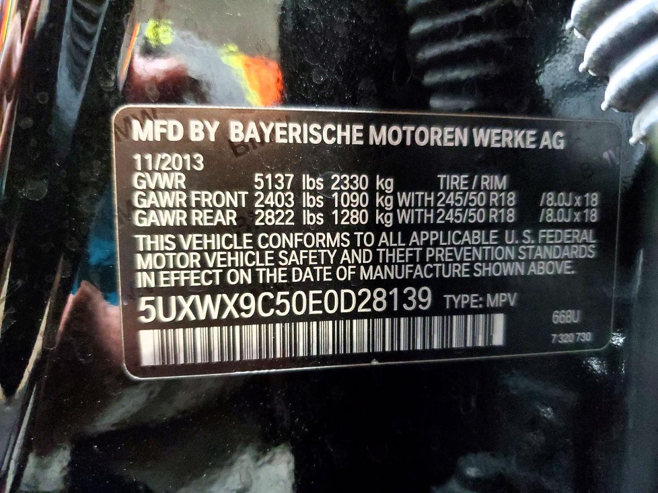 2014 Bmw X3 Xdrive28i Black vin: 5UXWX9C50E0D28139
