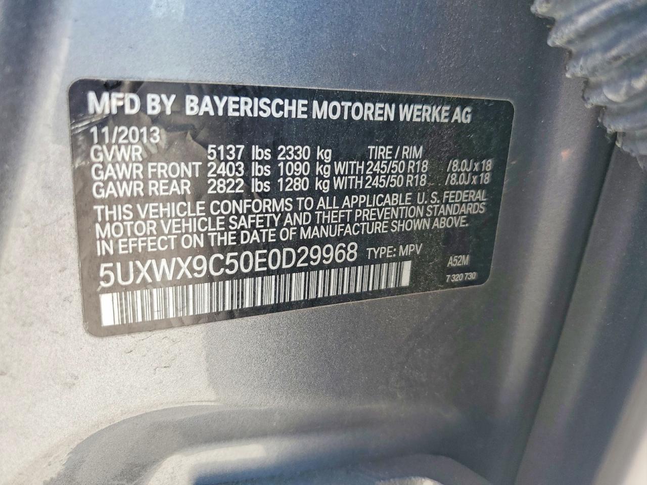 2014 Bmw X3 Xdrive28i Gray vin: 5UXWX9C50E0D29968